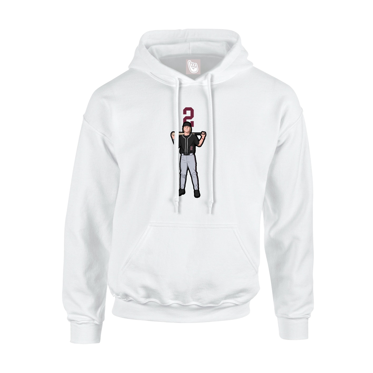 Hoodie — Number Top in White