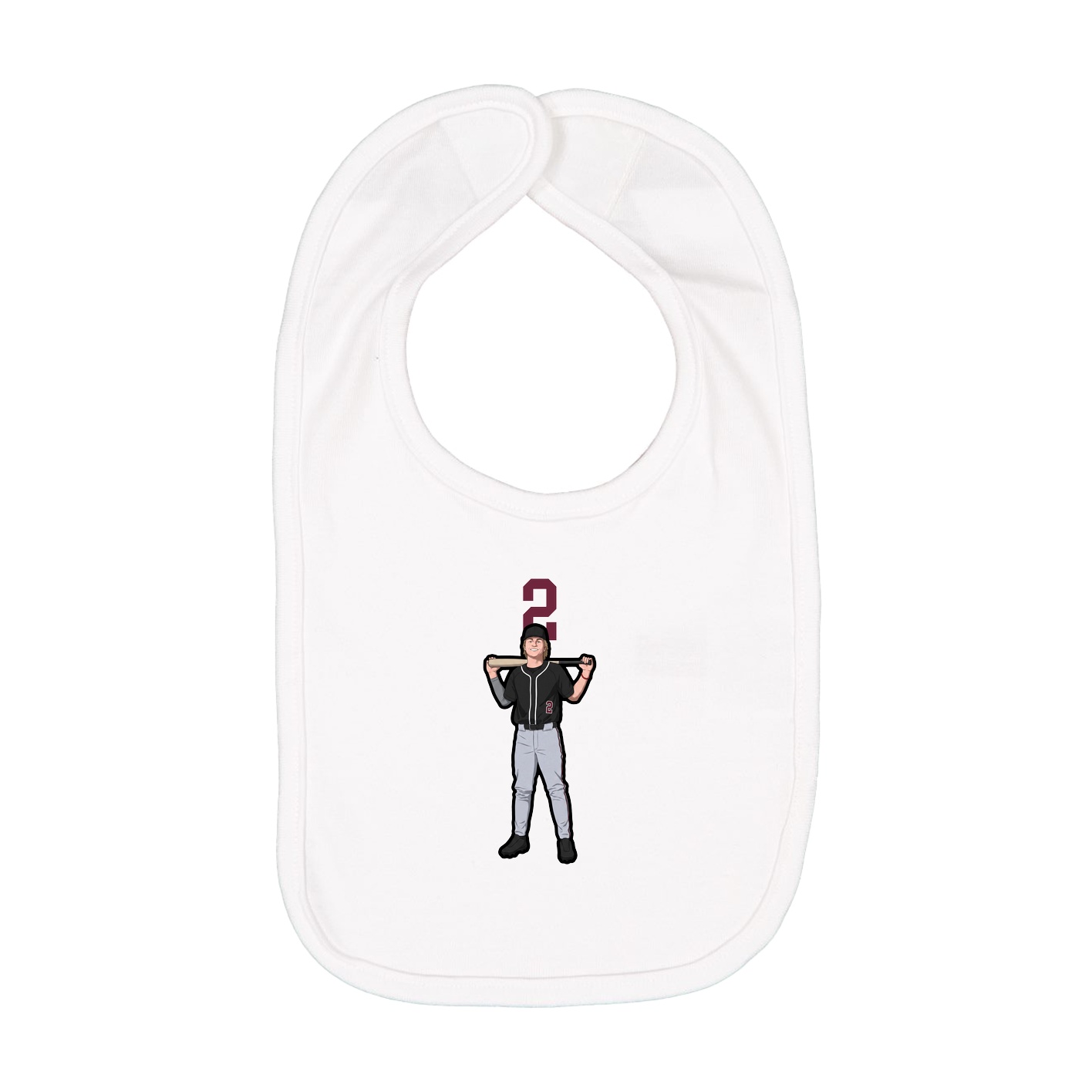 Infant Bib — Number Top in White
