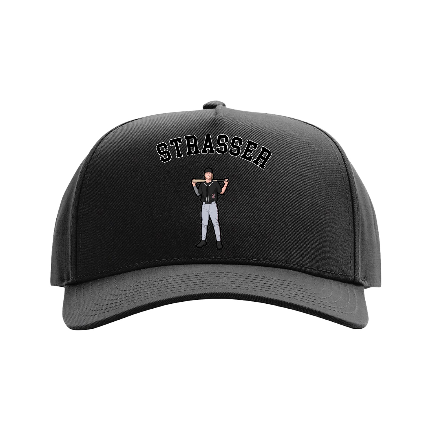 Full Fabric Five-Panel Champ Cap — Shirsey Arch in Black