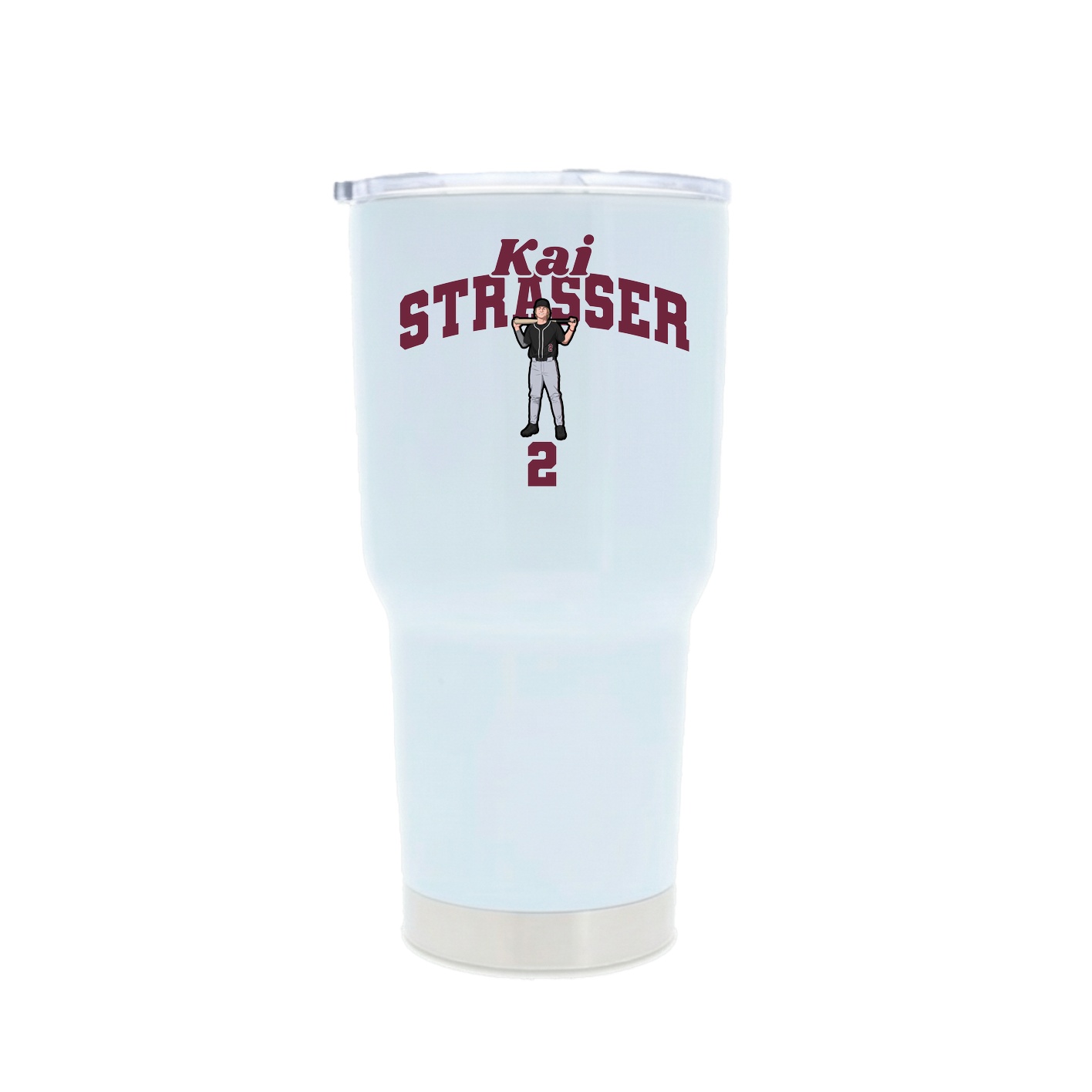 30oz Stainless Steel Tumbler — Signature Arch in White