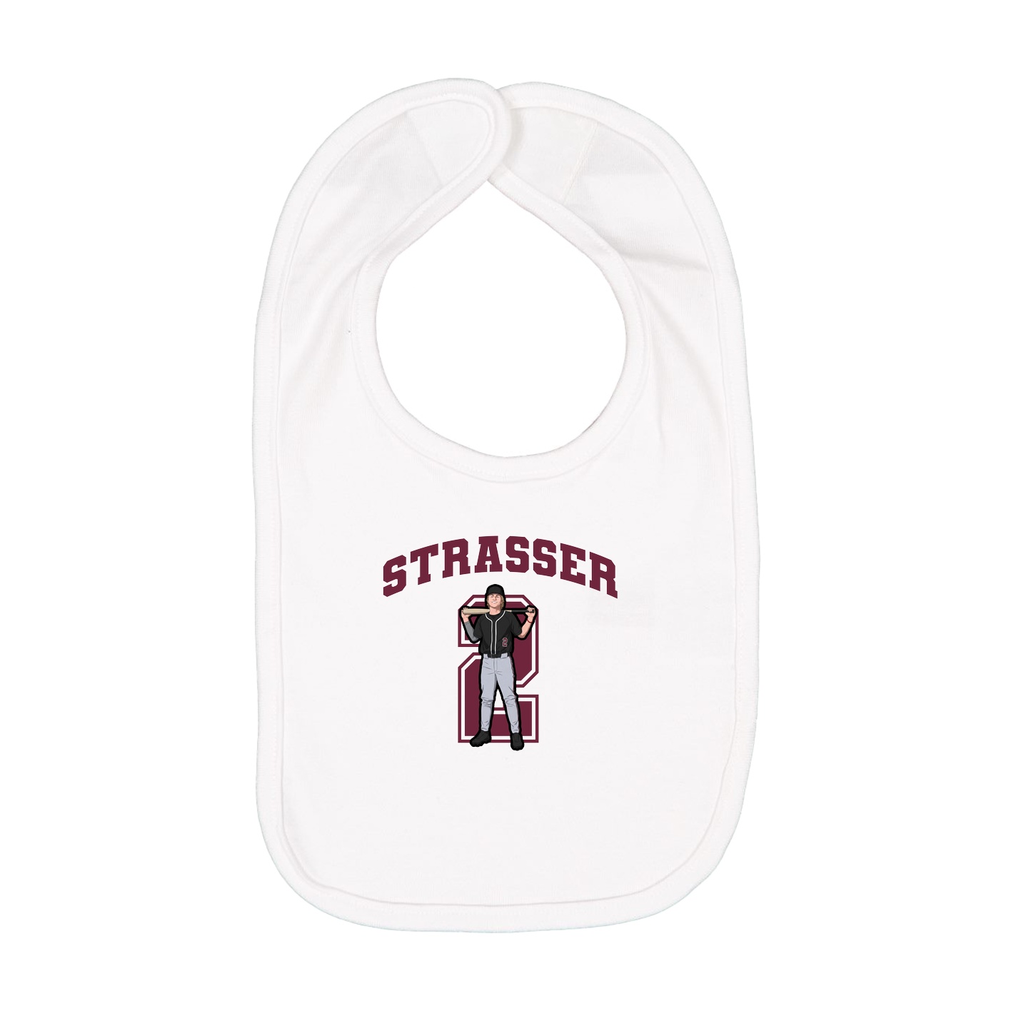 Infant Bib — Number in White