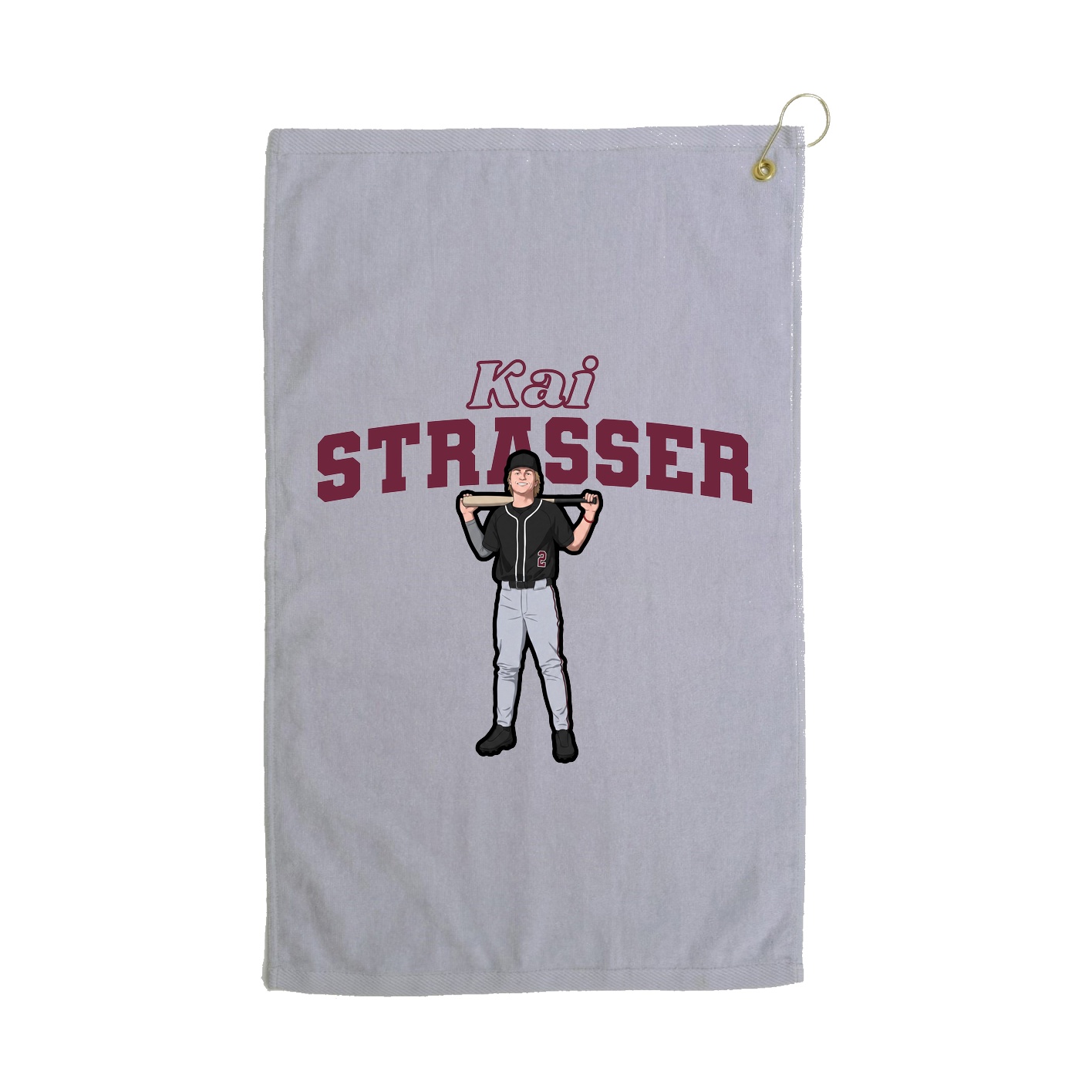 Golf Towel — Name Arch in Grey