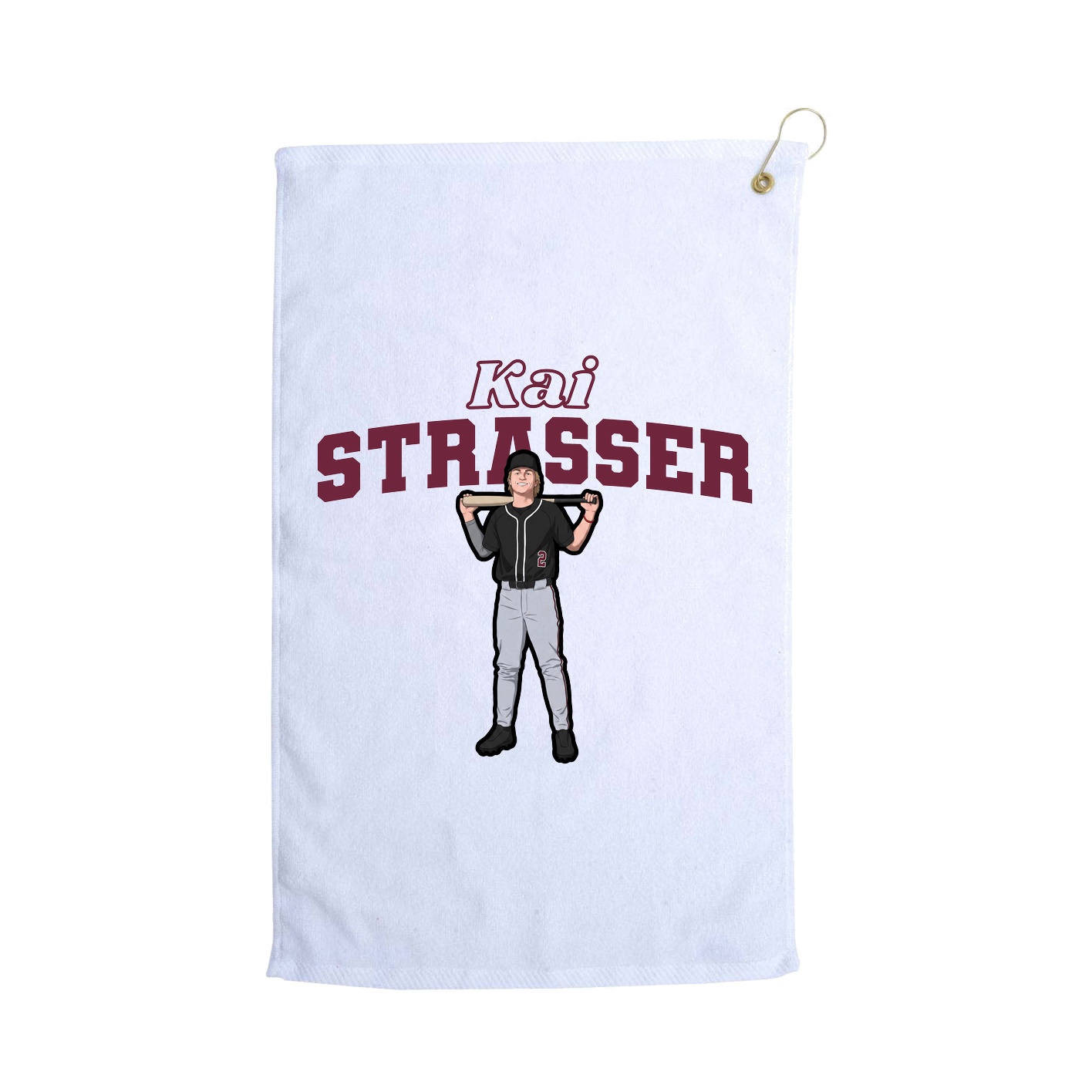 Golf Towel — Name Arch in White