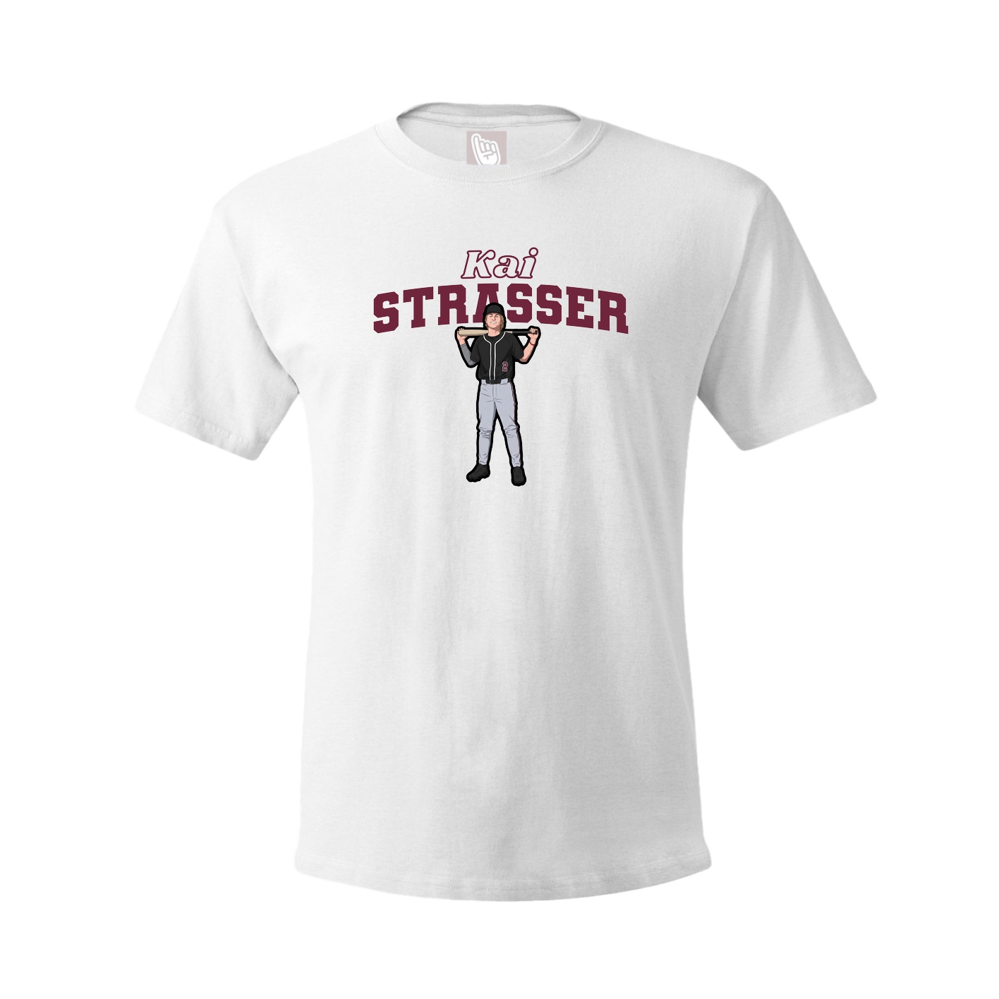 Youth Tee — Name Arch in White