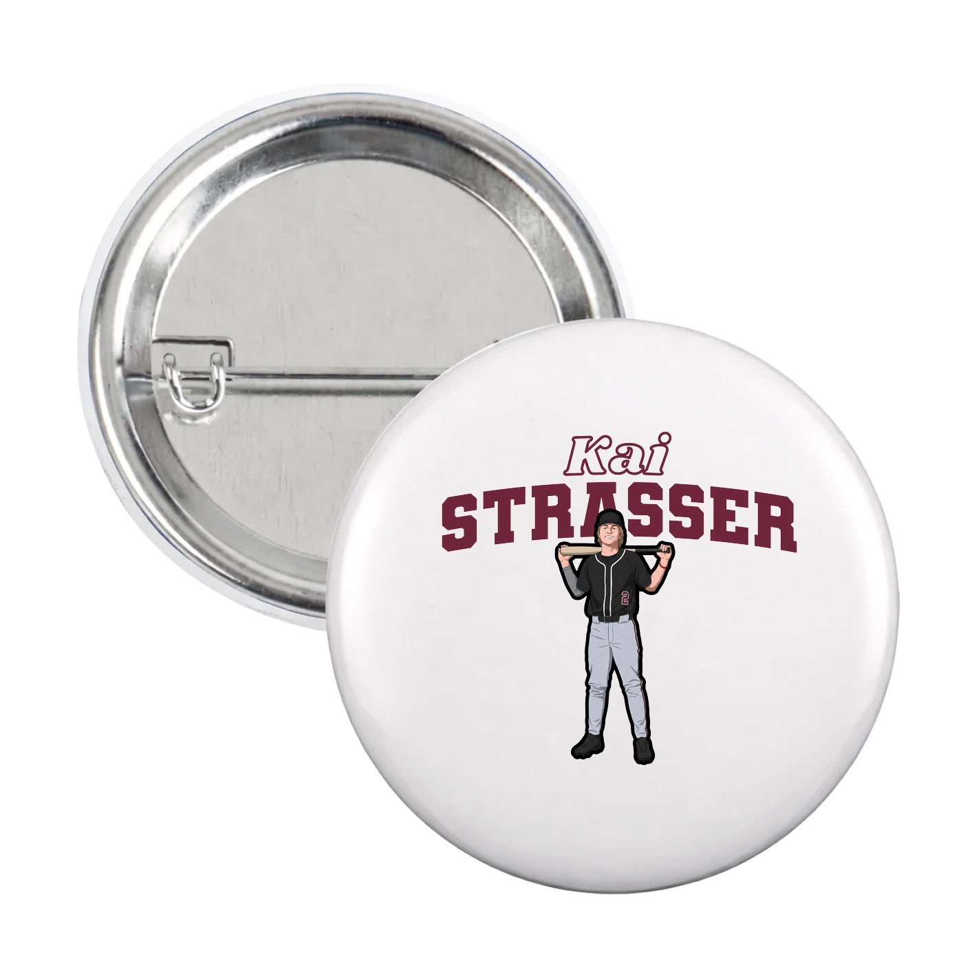 Game Day Button — Name Arch in White