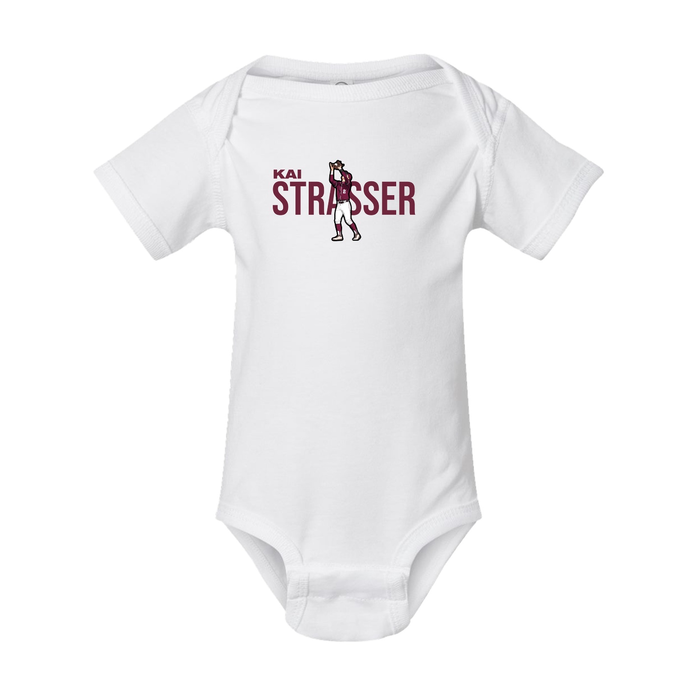 Baby Onesie — Player Name in White