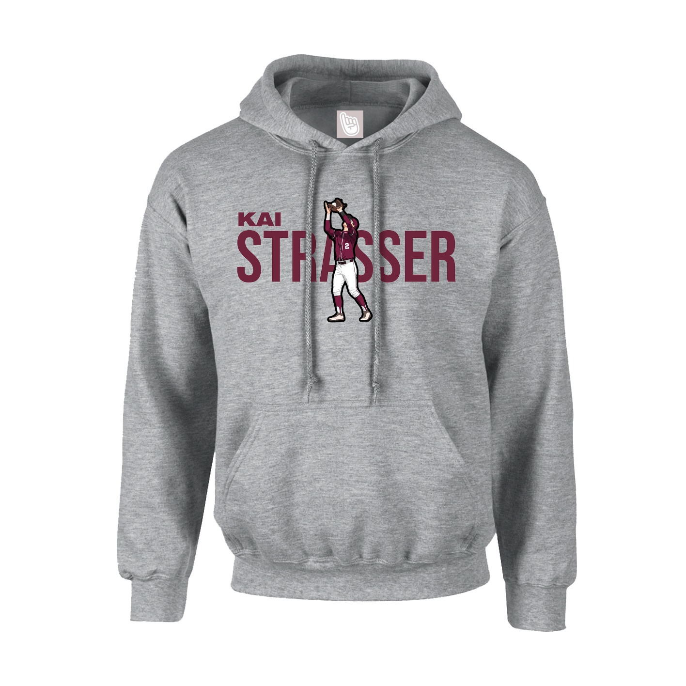 Youth Hoodie — Player Name in Grey