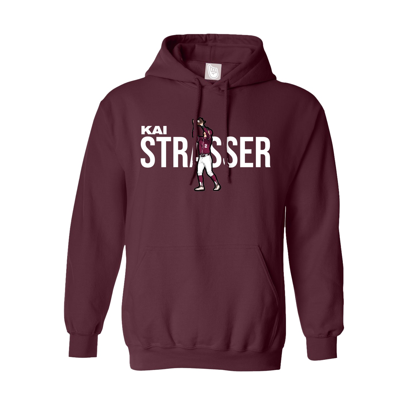 Youth Hoodie — Player Name in Maroon