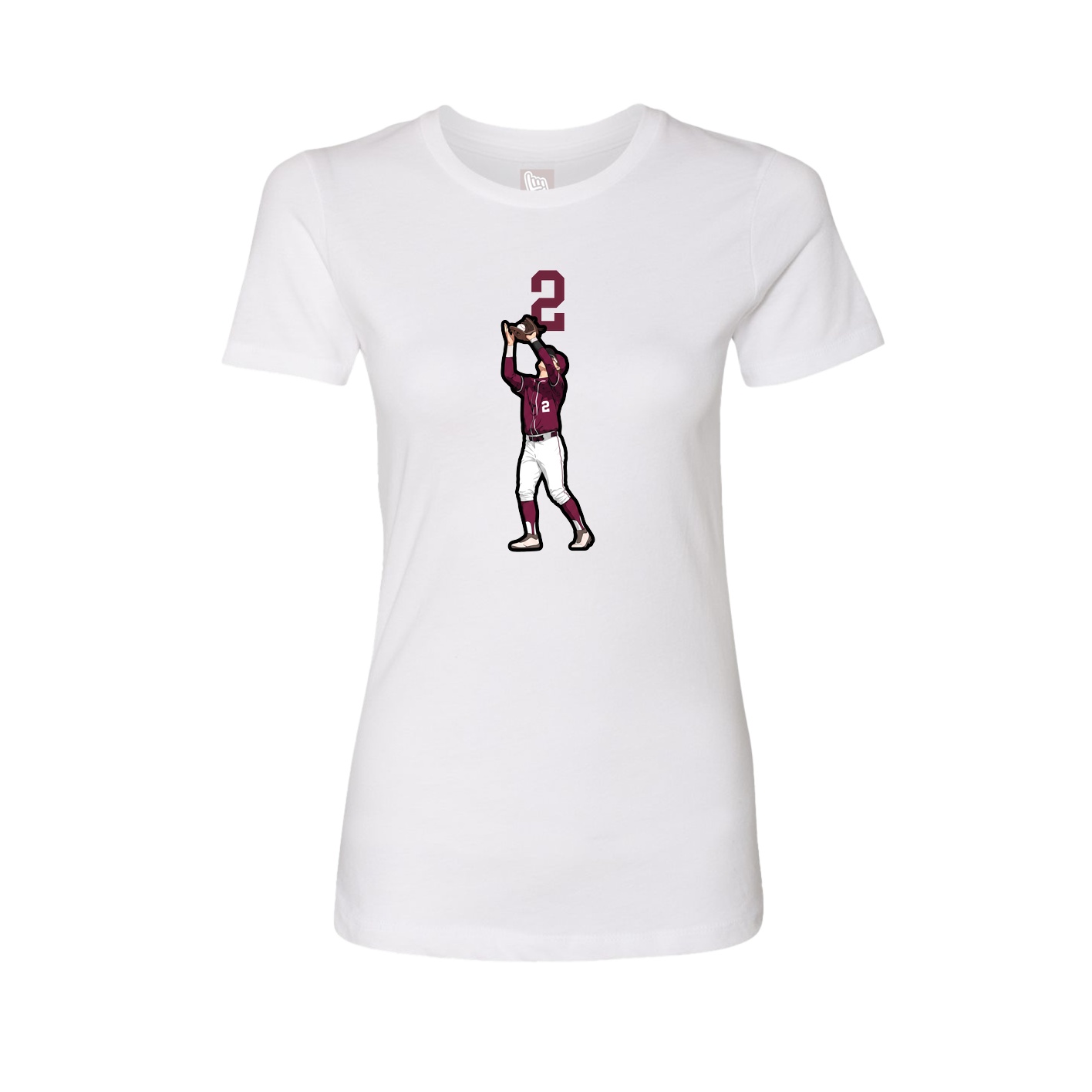 Fitted Women's Tee — Number Top in White