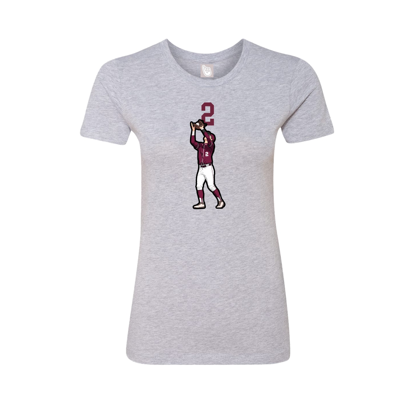 Womens Tee — Number Top in Grey