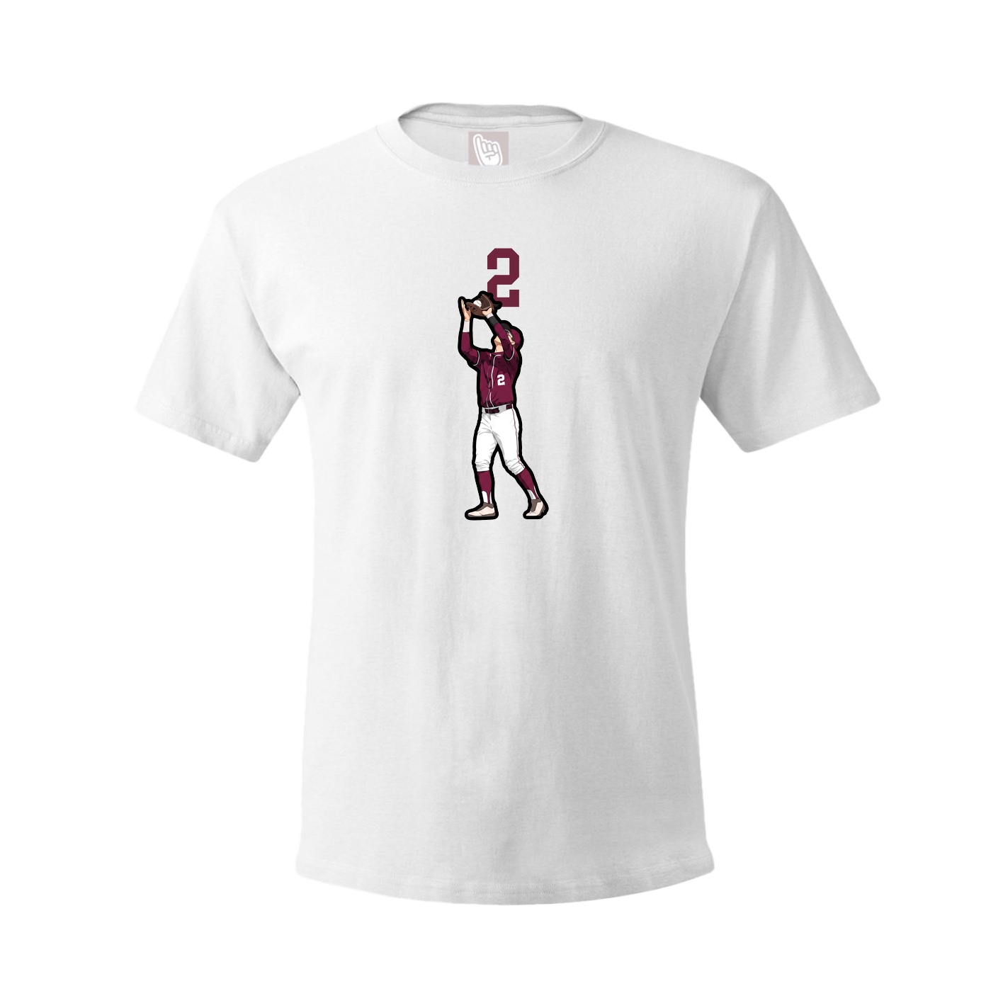 Youth Tee — Number Top in White