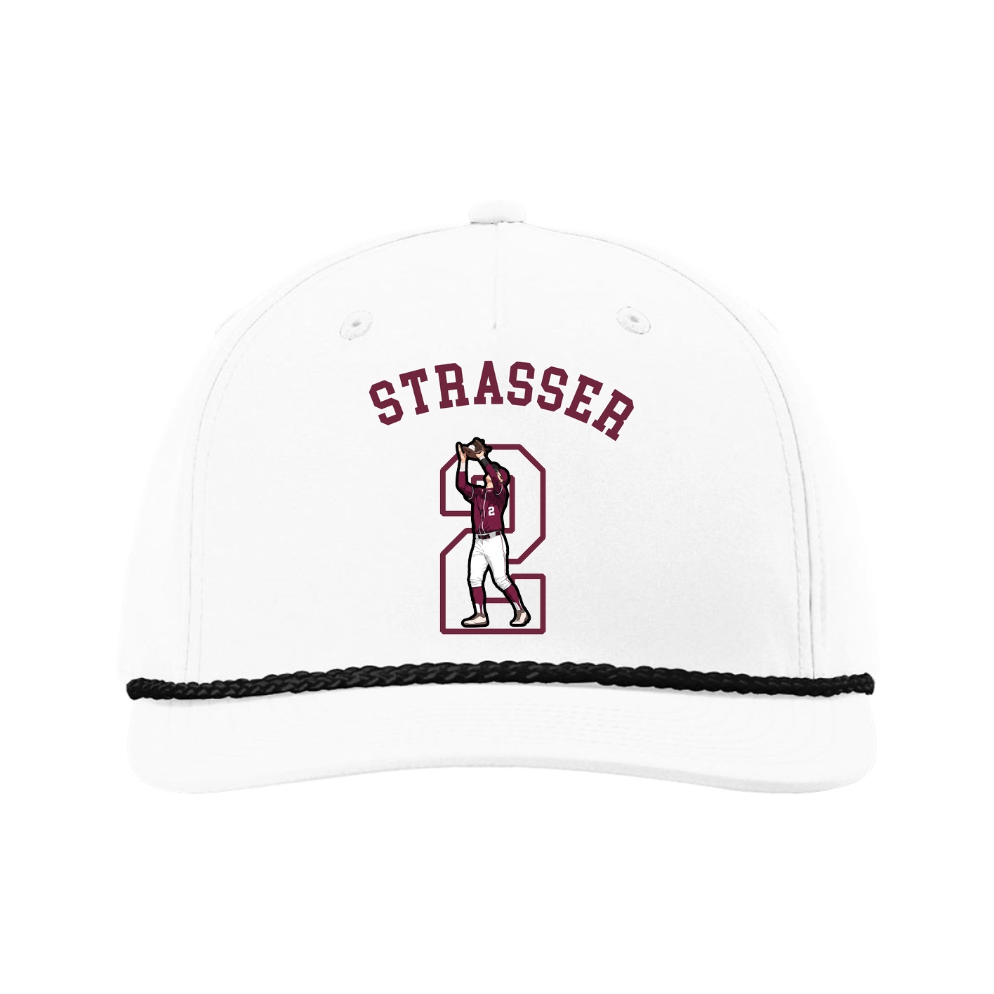 Five-Panel Classic Rope Cap — Shirsey Arch in White
