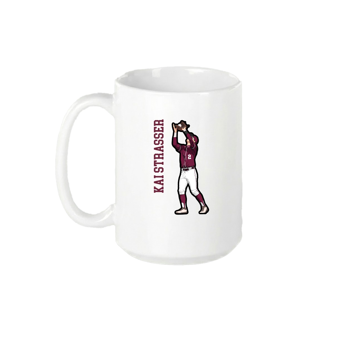 15oz Coffee Mug — Name Vertical in White