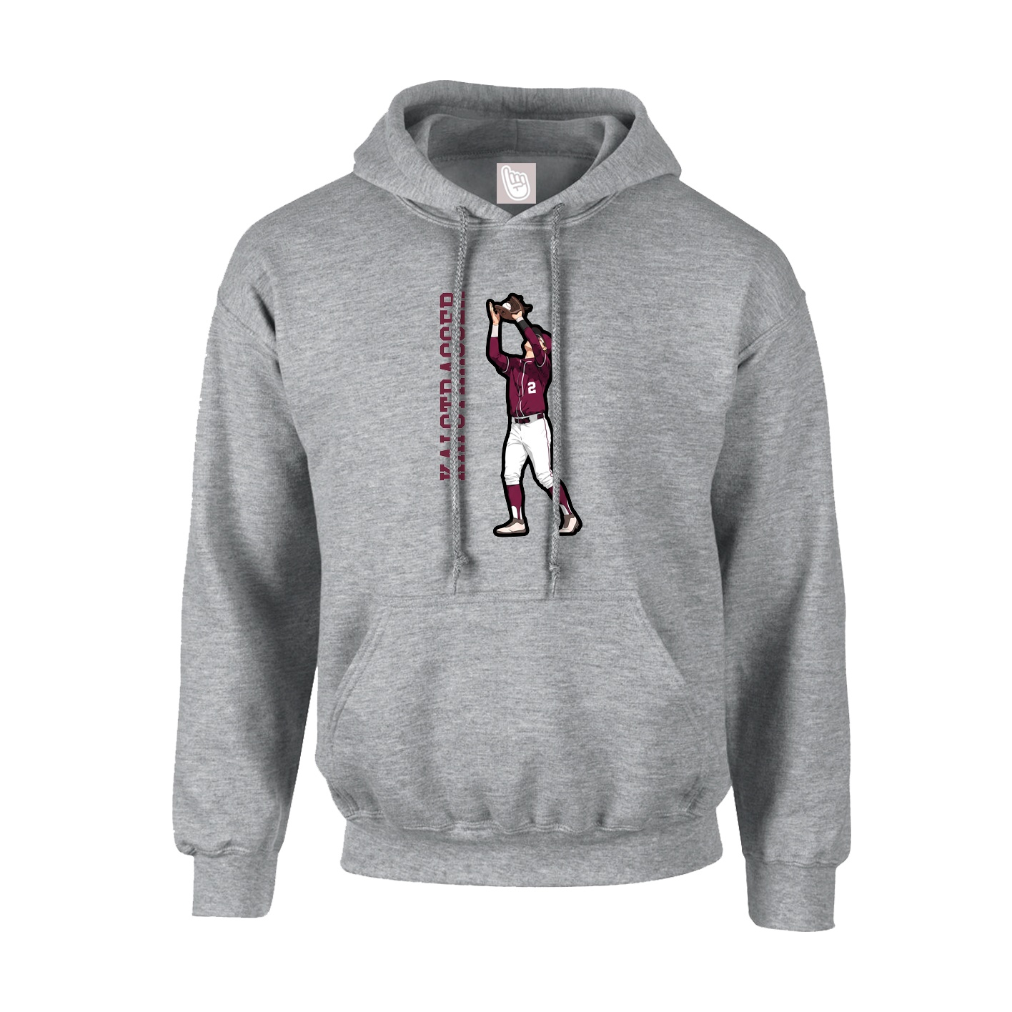 Hoodie — Name Vertical in Grey