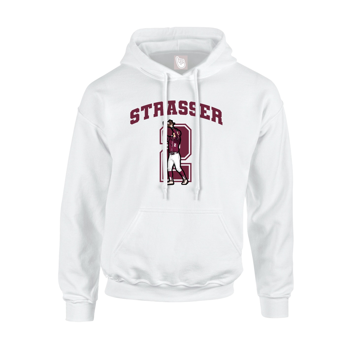 Youth Hoodie — Number in White