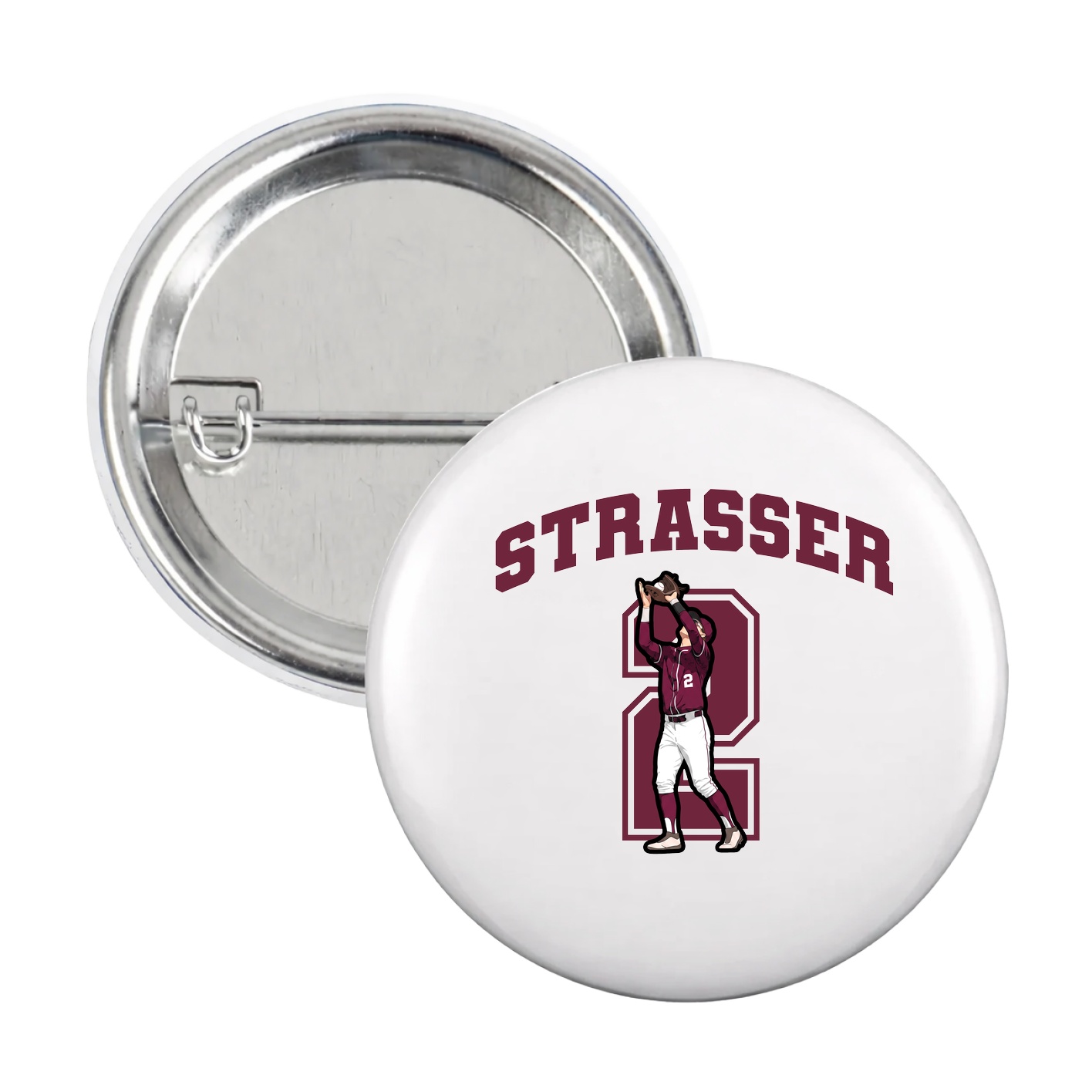 Game Day Button — Number in White