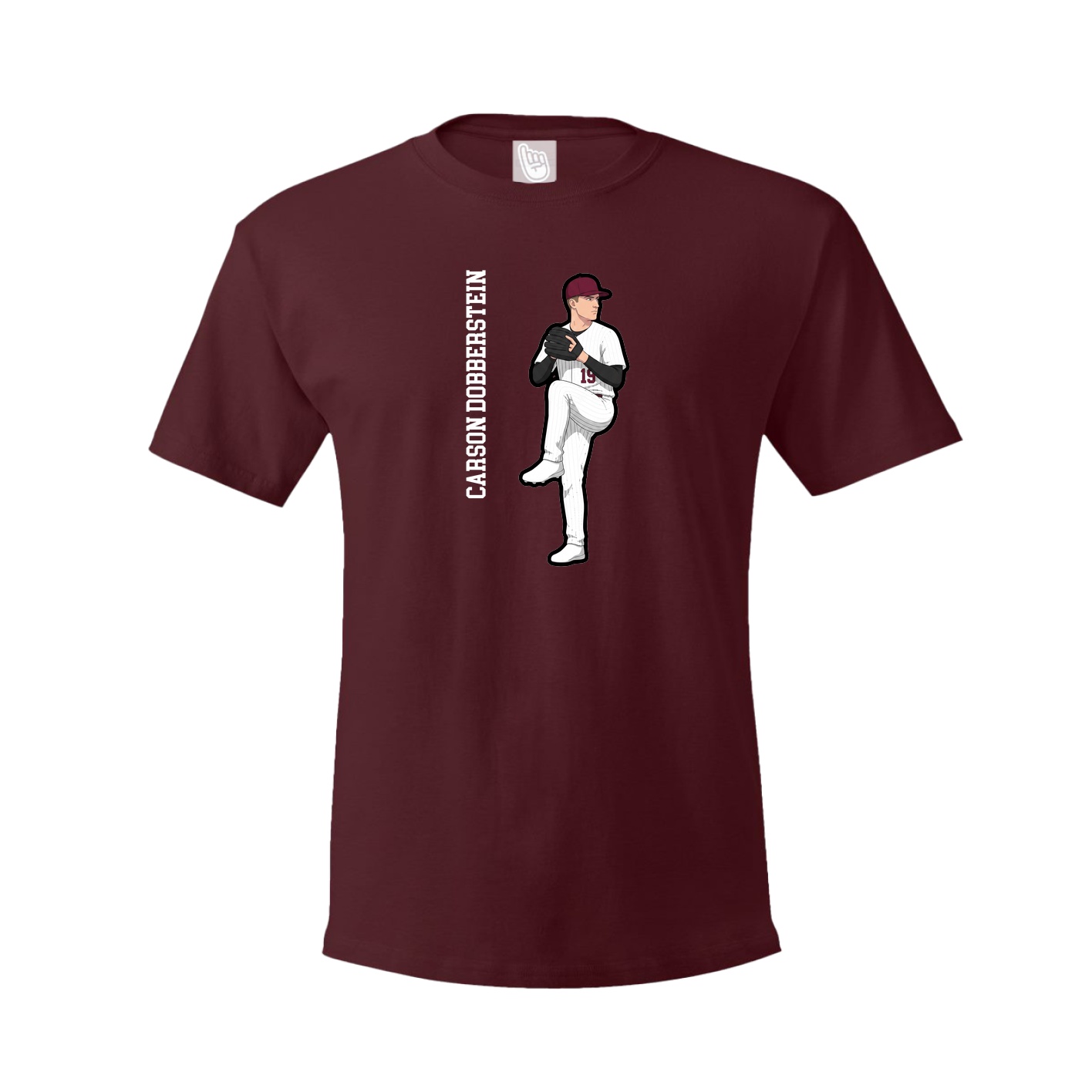 Tee — Name Vertical in Maroon
