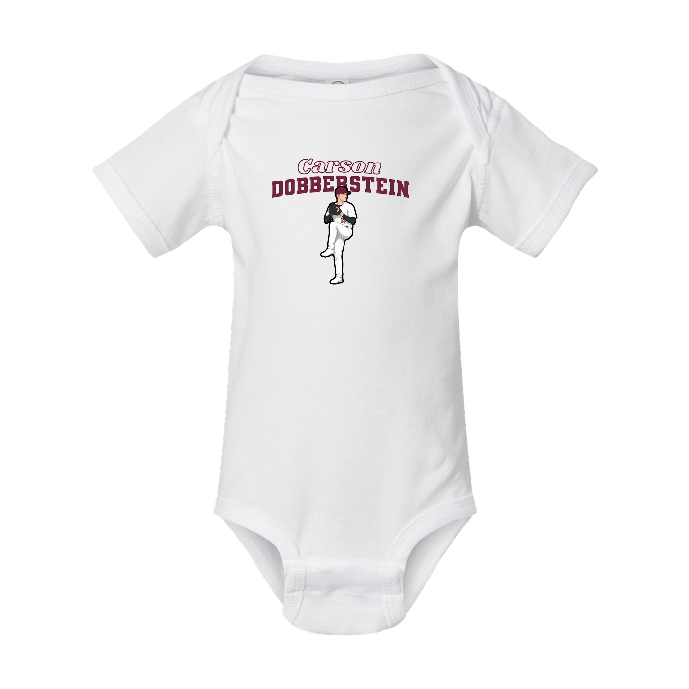 Baby Onesie — Name Arch in White