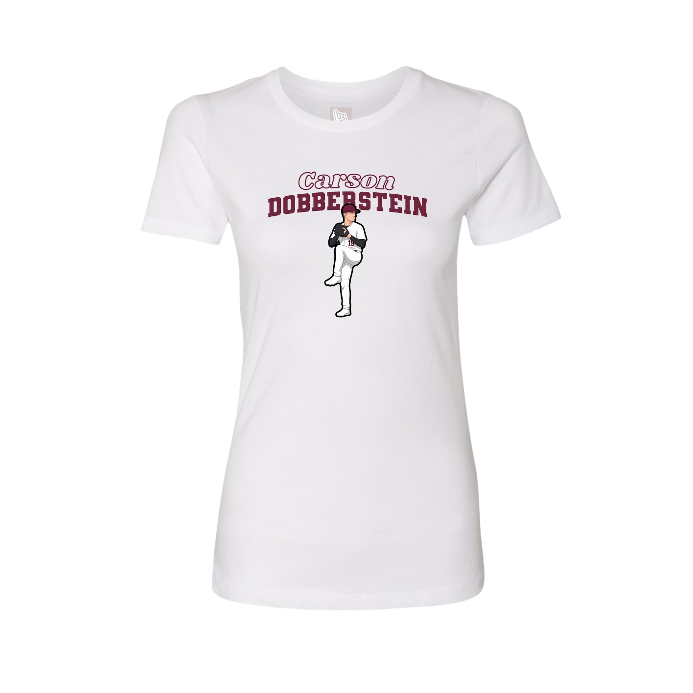 Fitted Women's Tee — Name Arch in White