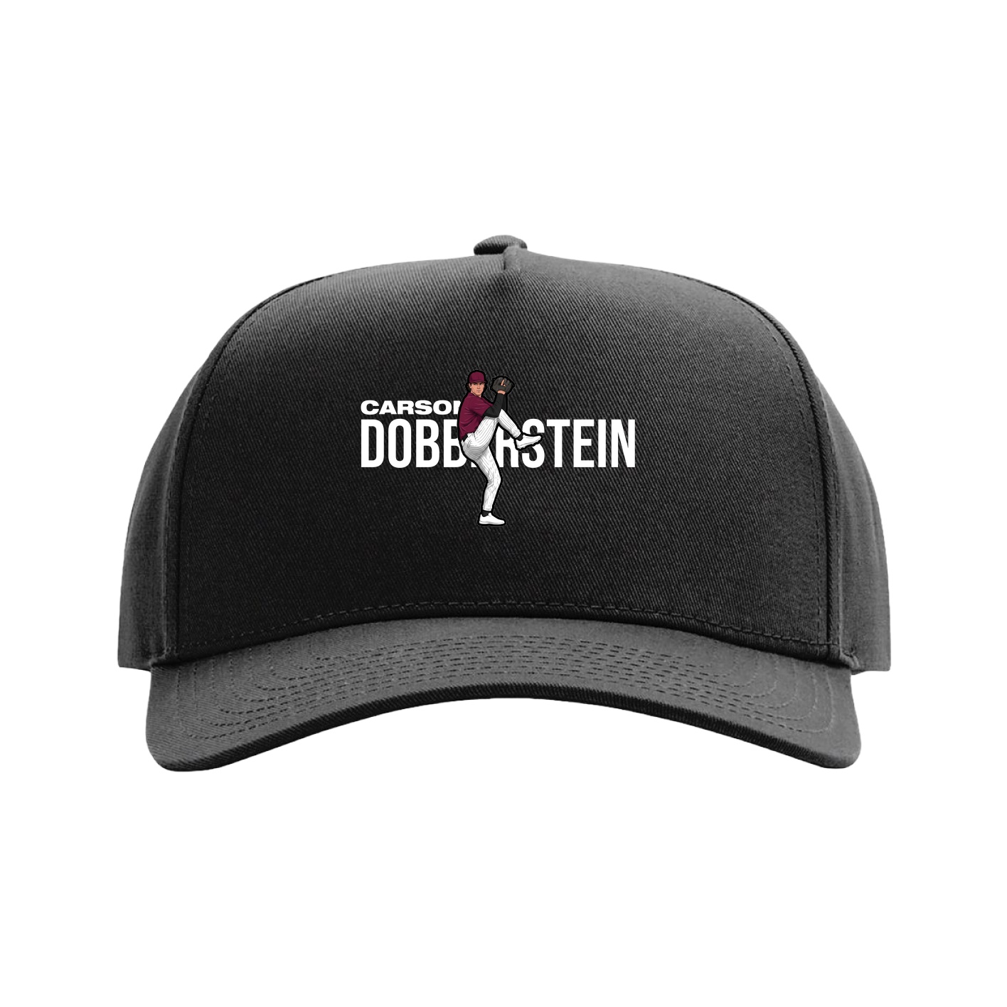 Full Fabric Five-Panel Champ Cap — Player Name in Black