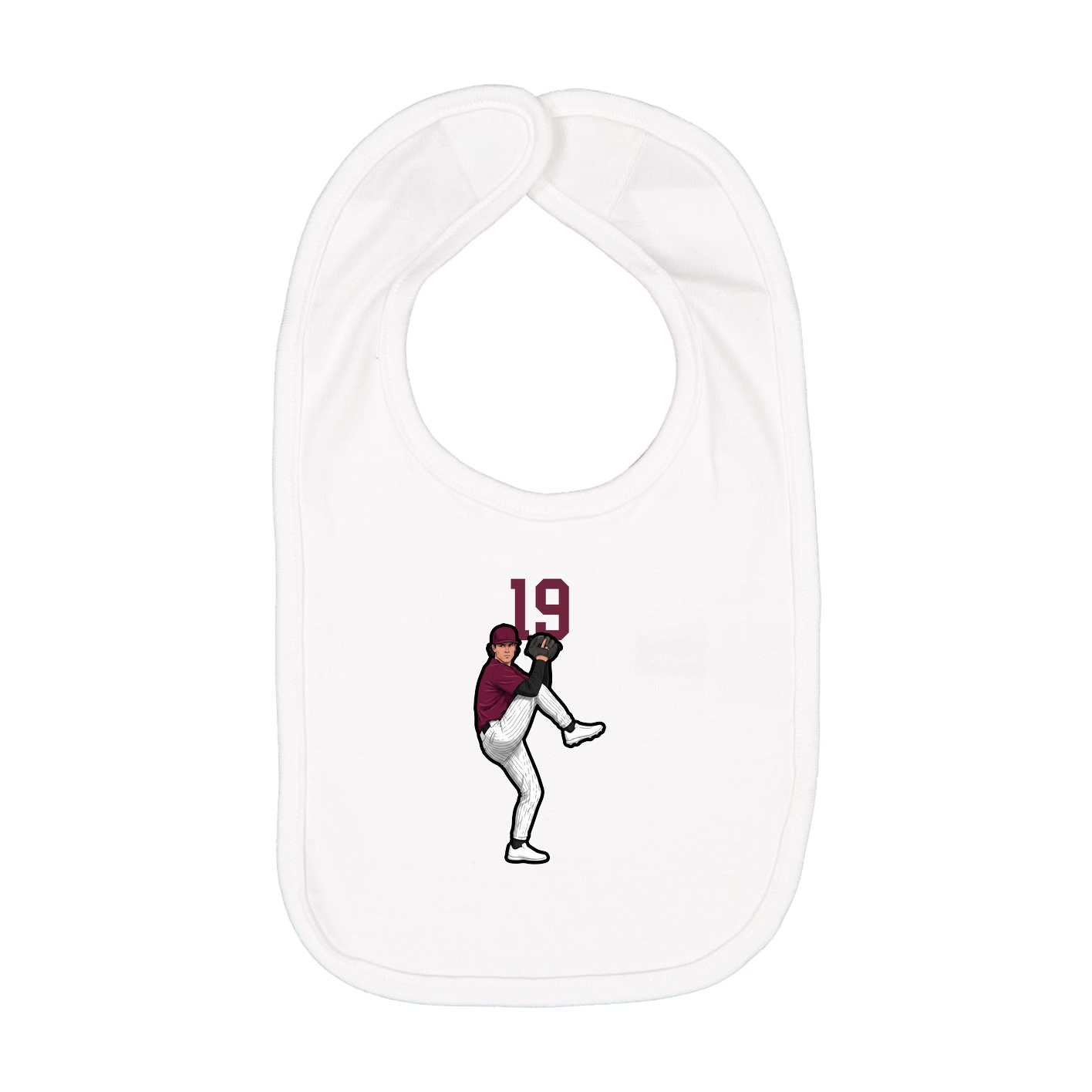 Infant Bib — Number Top in White