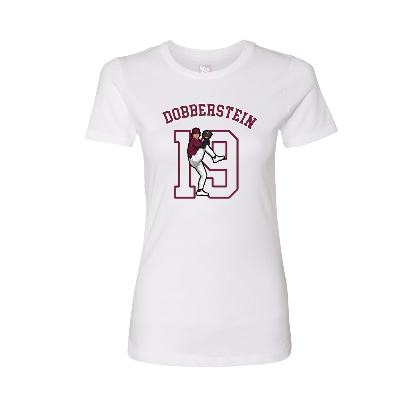 Fitted Women's Tee — Shirsey Arch in White