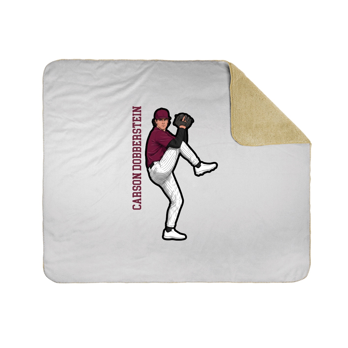 Throw Blanket — Name Vertical in White