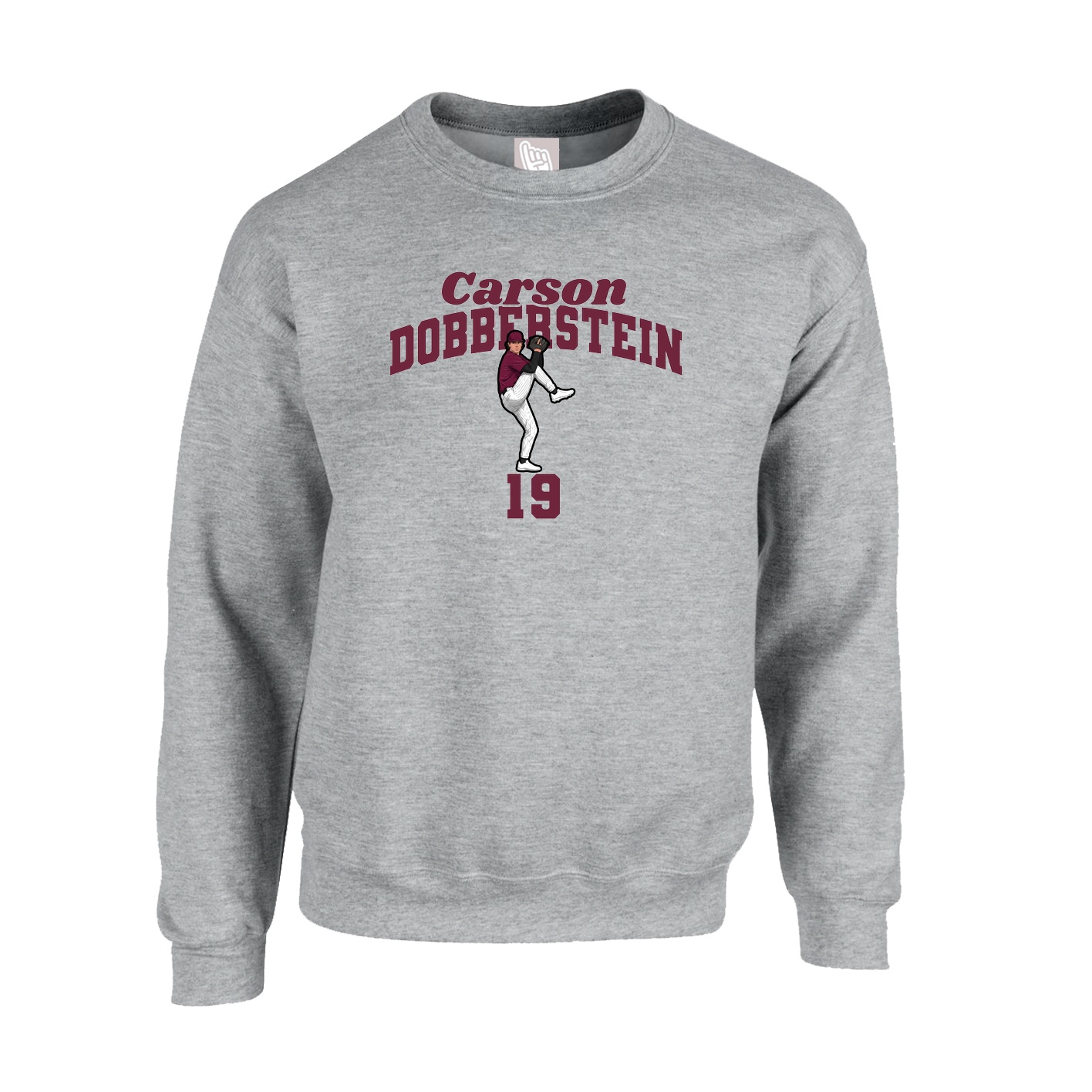 Fleece Crew — Signature Arch in Grey