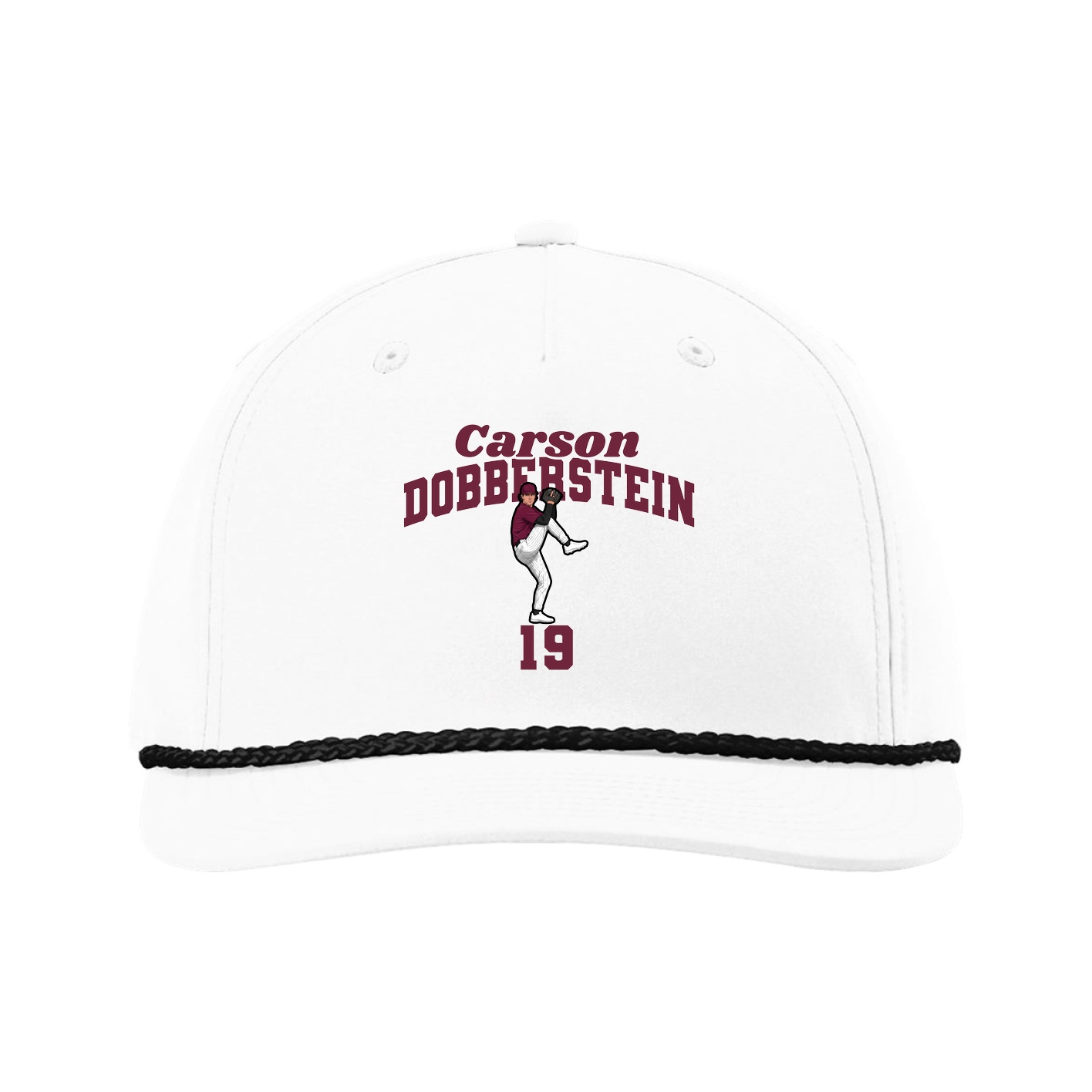 Five-Panel Classic Rope Cap — Signature Arch in White