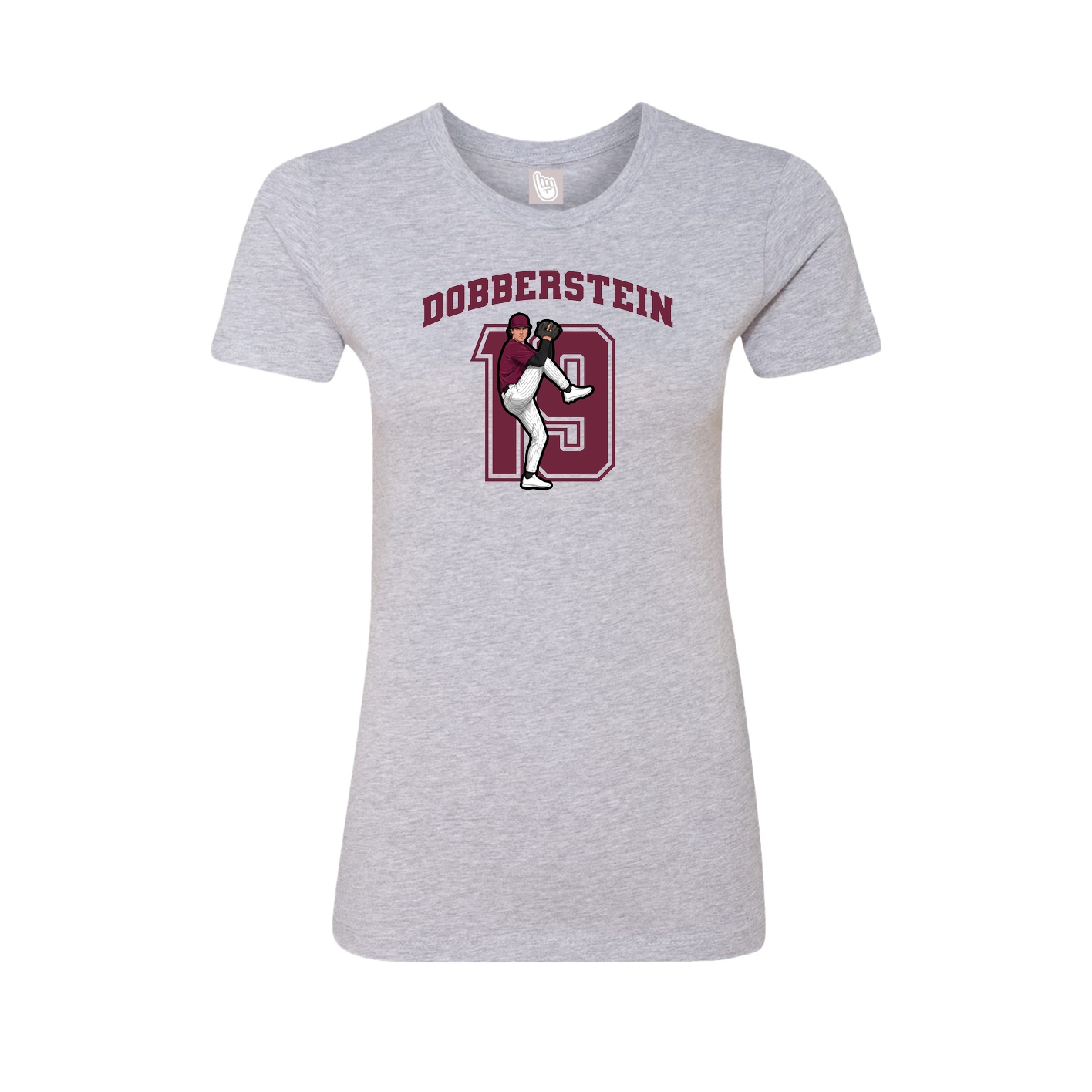 Fitted Women's Tee — Number in Grey
