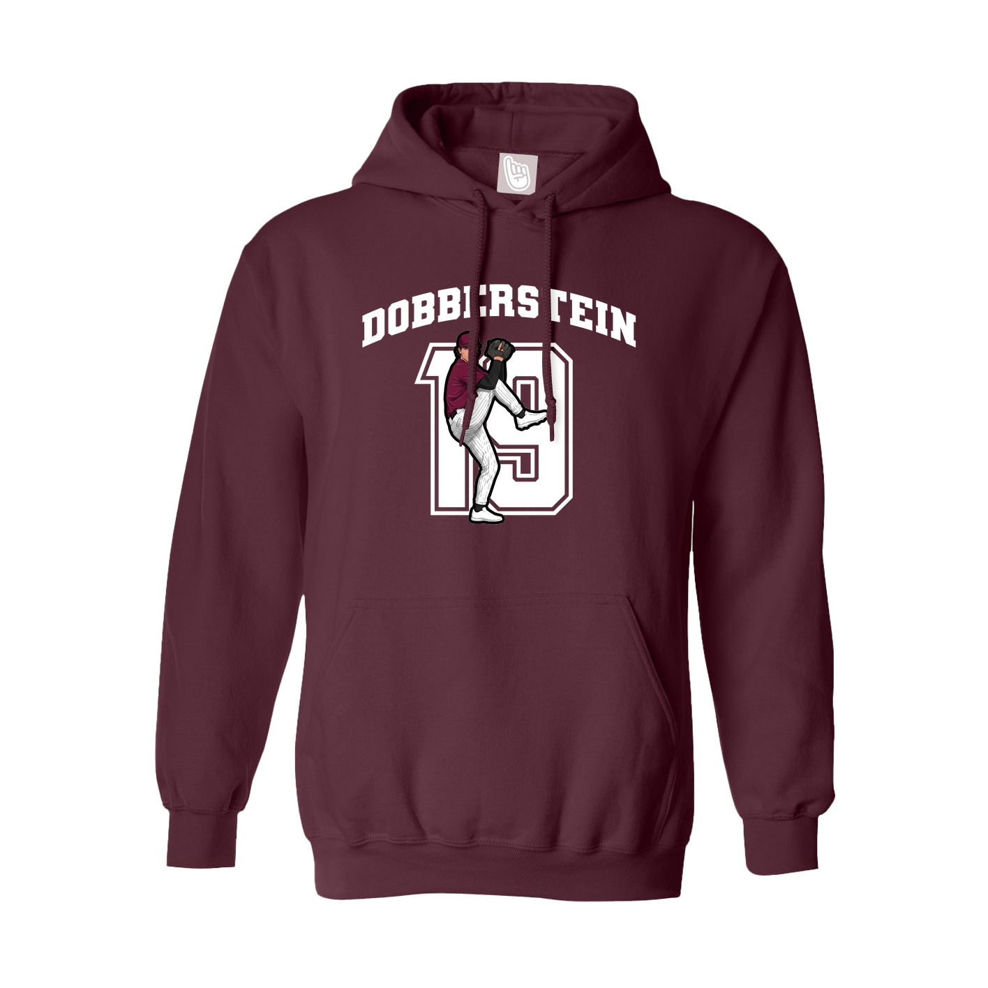 Hoodie — Number in Maroon