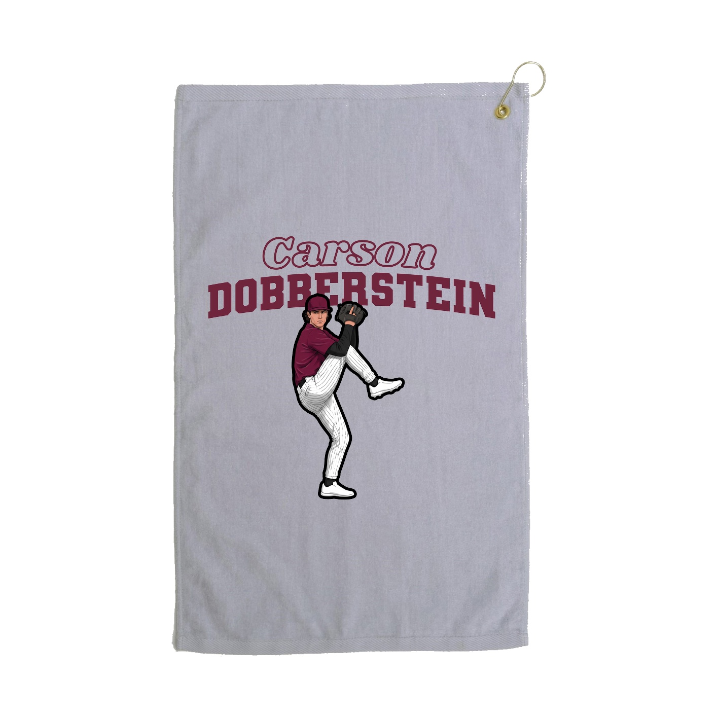 Golf Towel — Name Arch in Grey