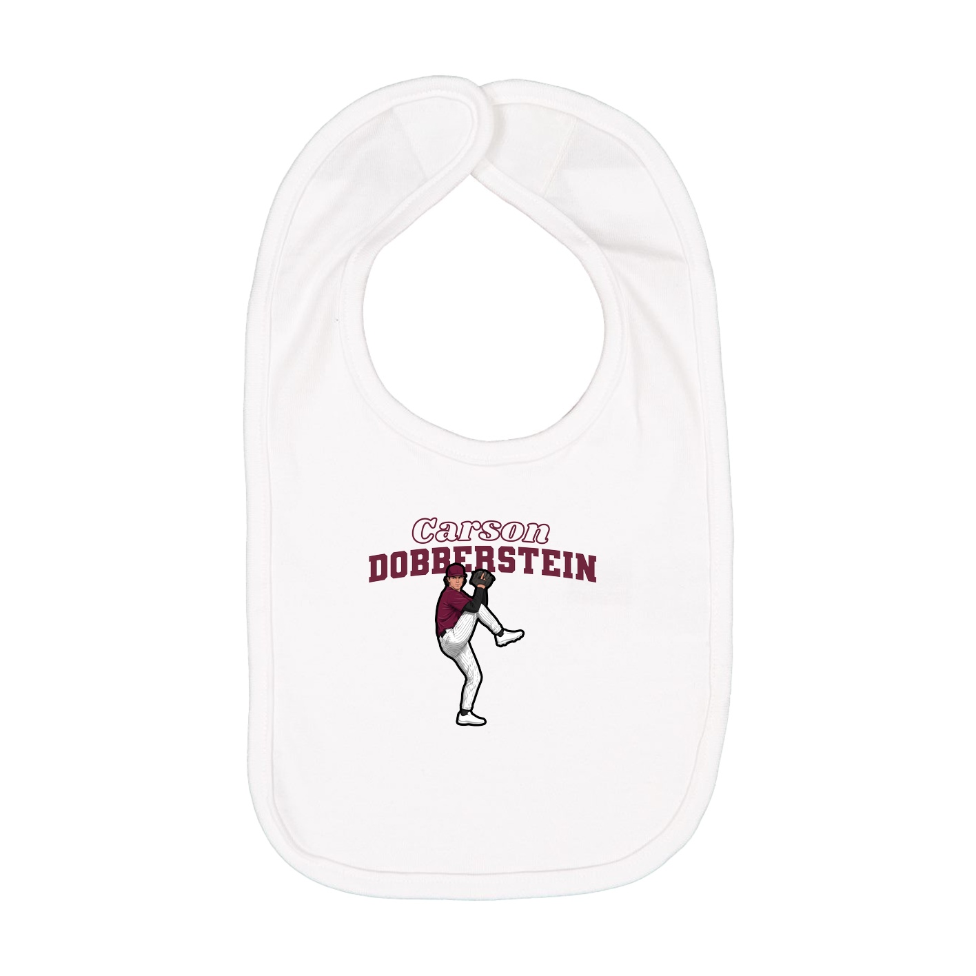 Infant Bib — Name Arch in White