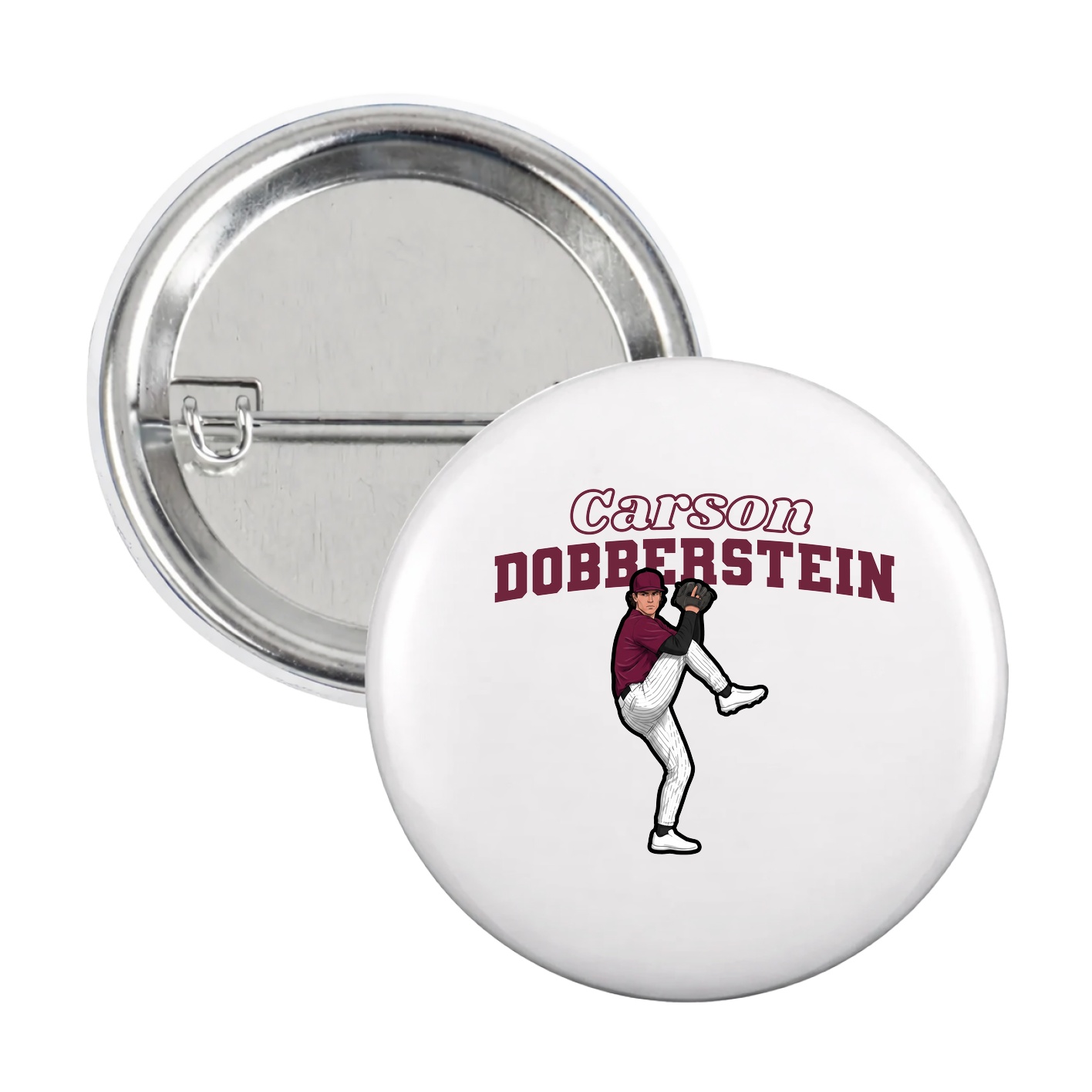 Game Day Button — Name Arch in White