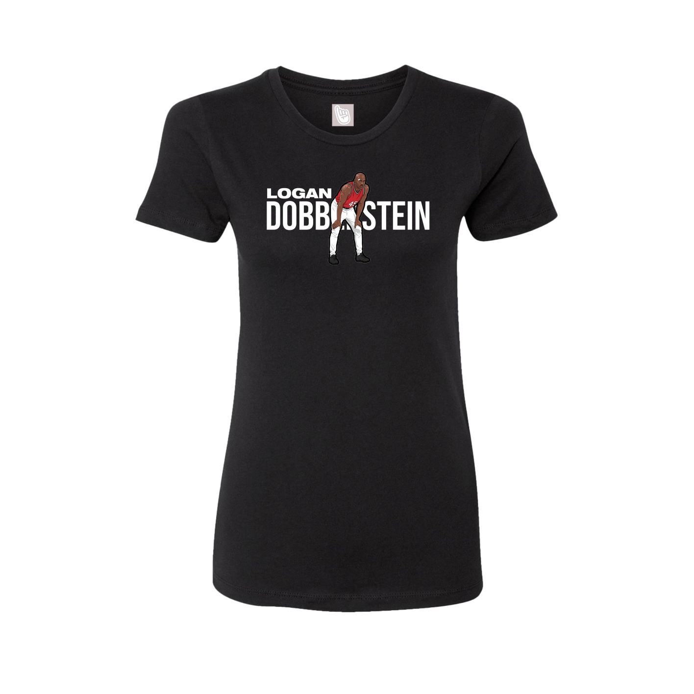 Fitted Women's Tee — Player Name in Black