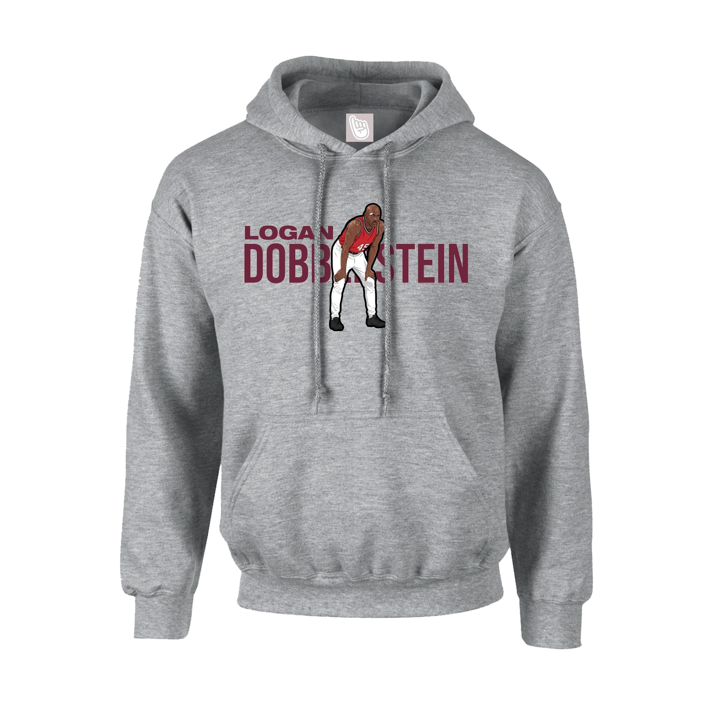 Hoodie — Player Name in Grey