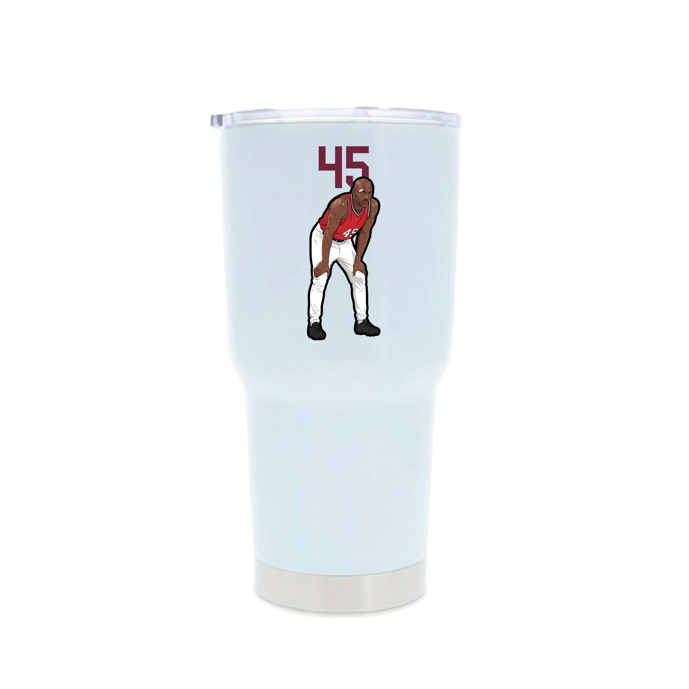 30oz Stainless Steel Tumbler — Number Top in White