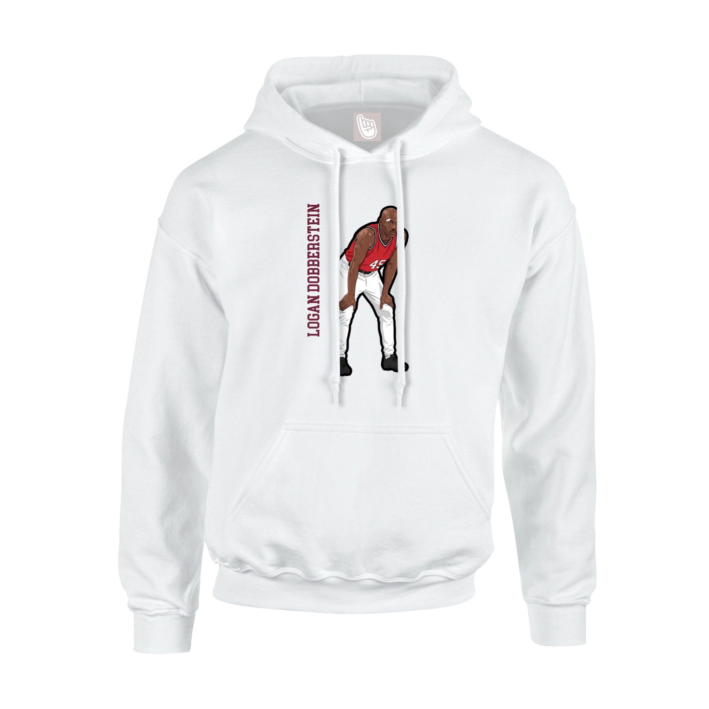 Hoodie — Name Vertical in White