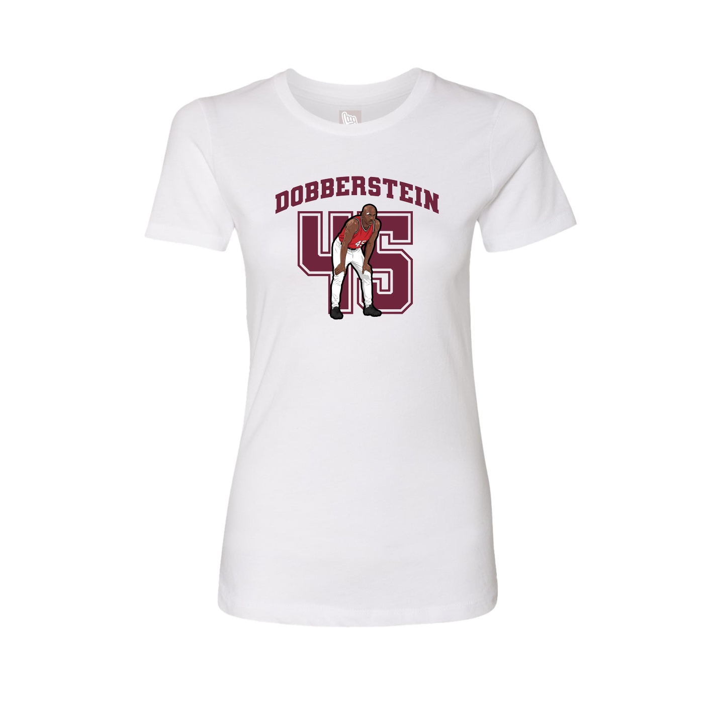 Fitted Women's Tee — Number in White