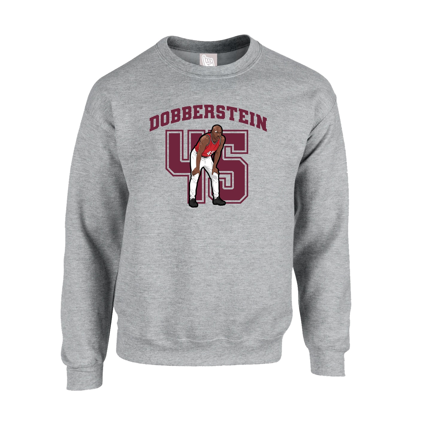 Fleece Crew — Number in Grey
