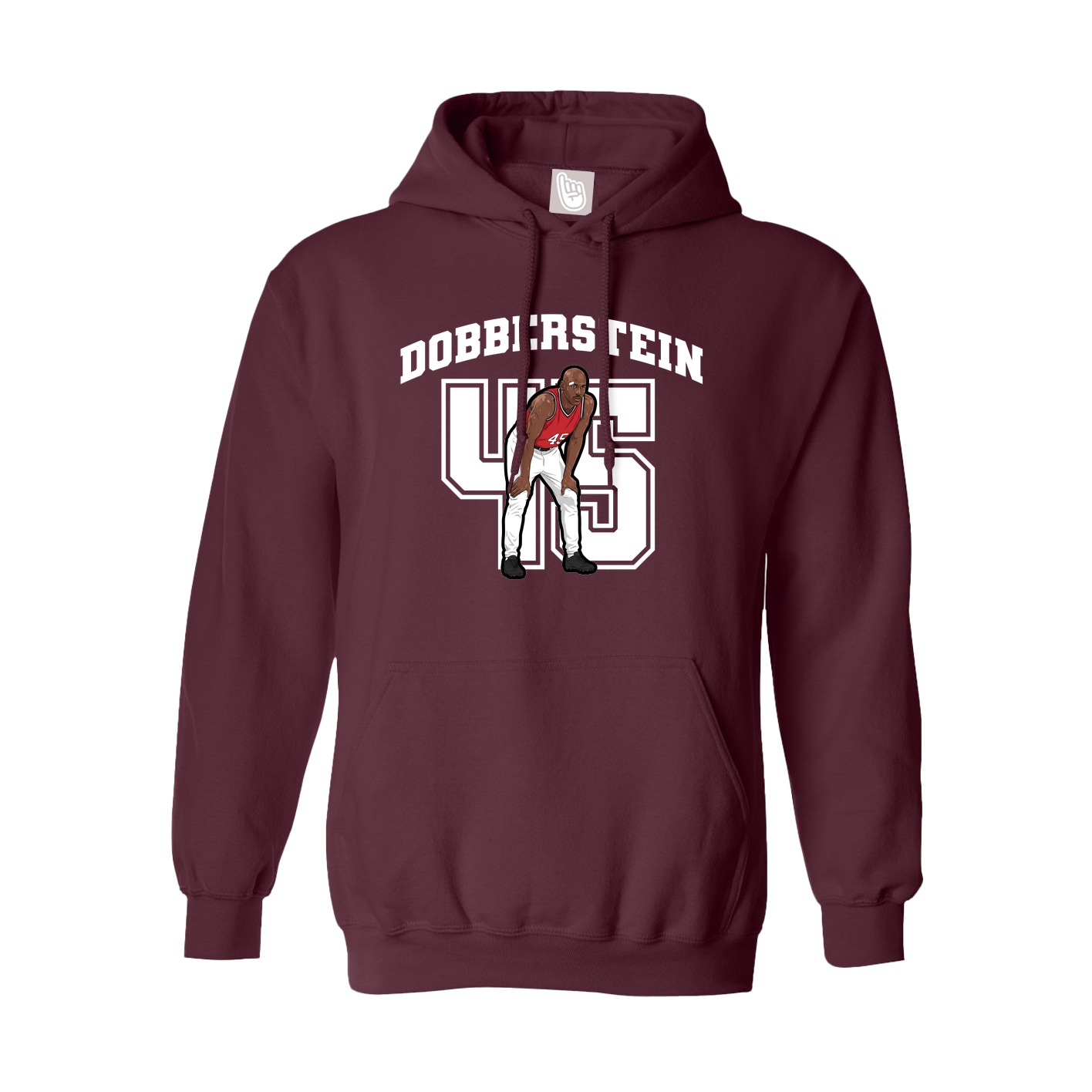 Youth Hoodie — Number in Maroon