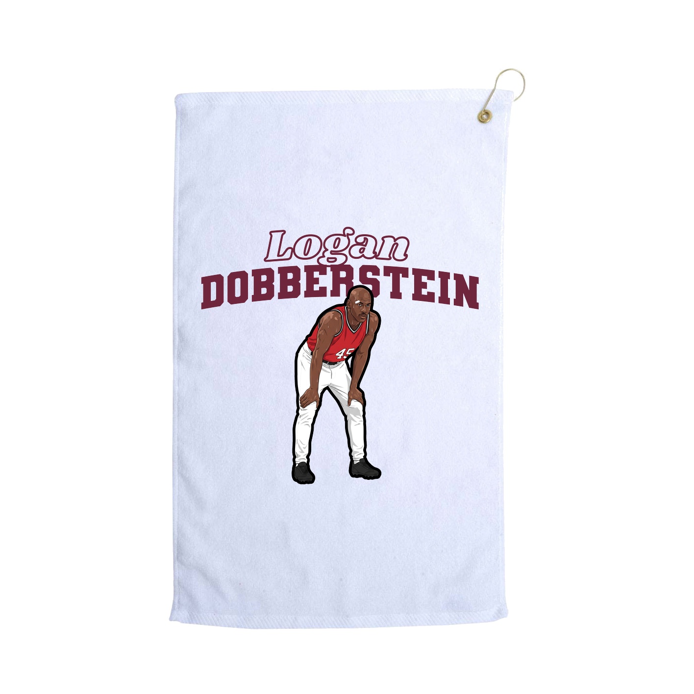 Golf Towel — Name Arch in White