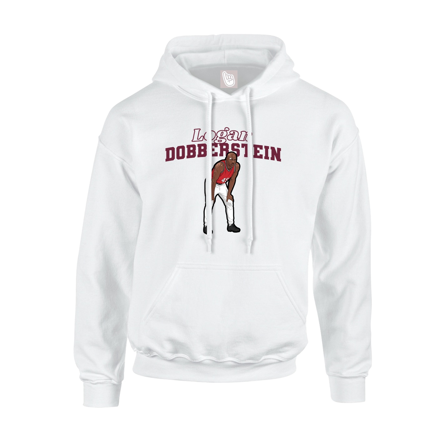 Youth Hoodie — Name Arch in White