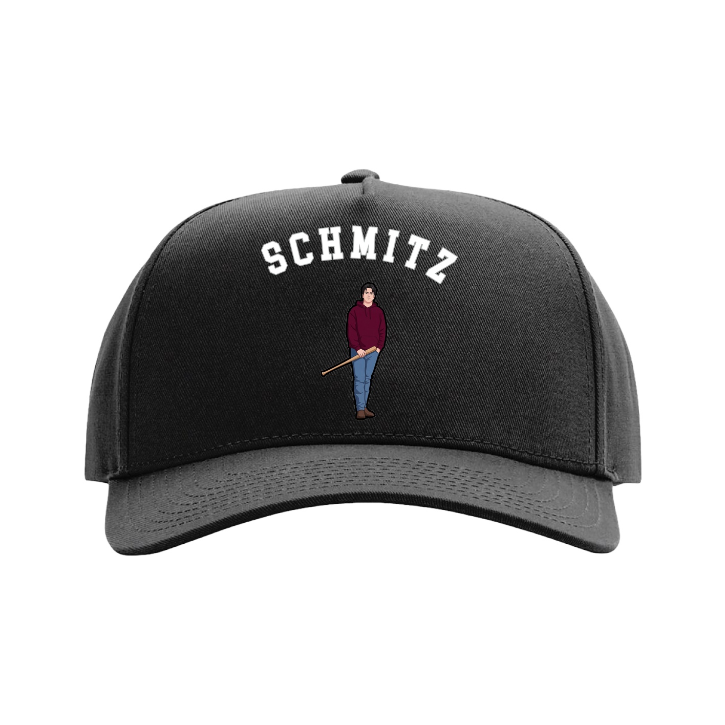 Full Fabric Five-Panel Champ Cap — Shirsey Arch in Black