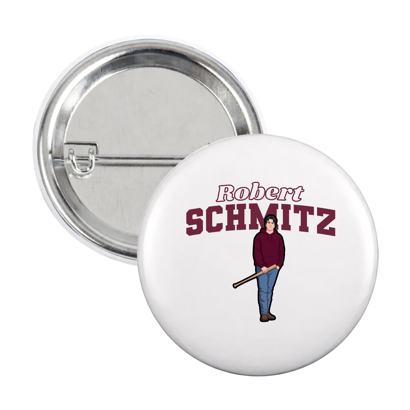 Game Day Button — Name Arch in White