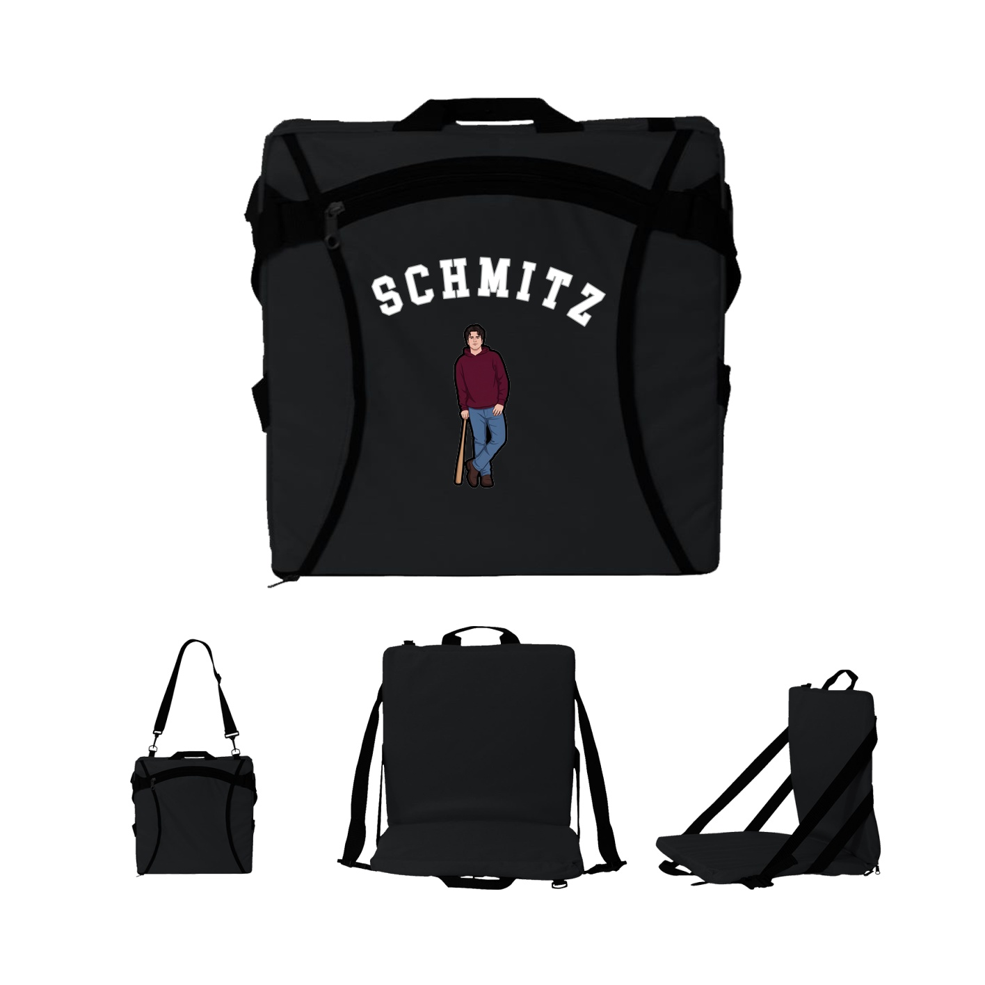 Folding Stadium Seat — Shirsey Arch in Black