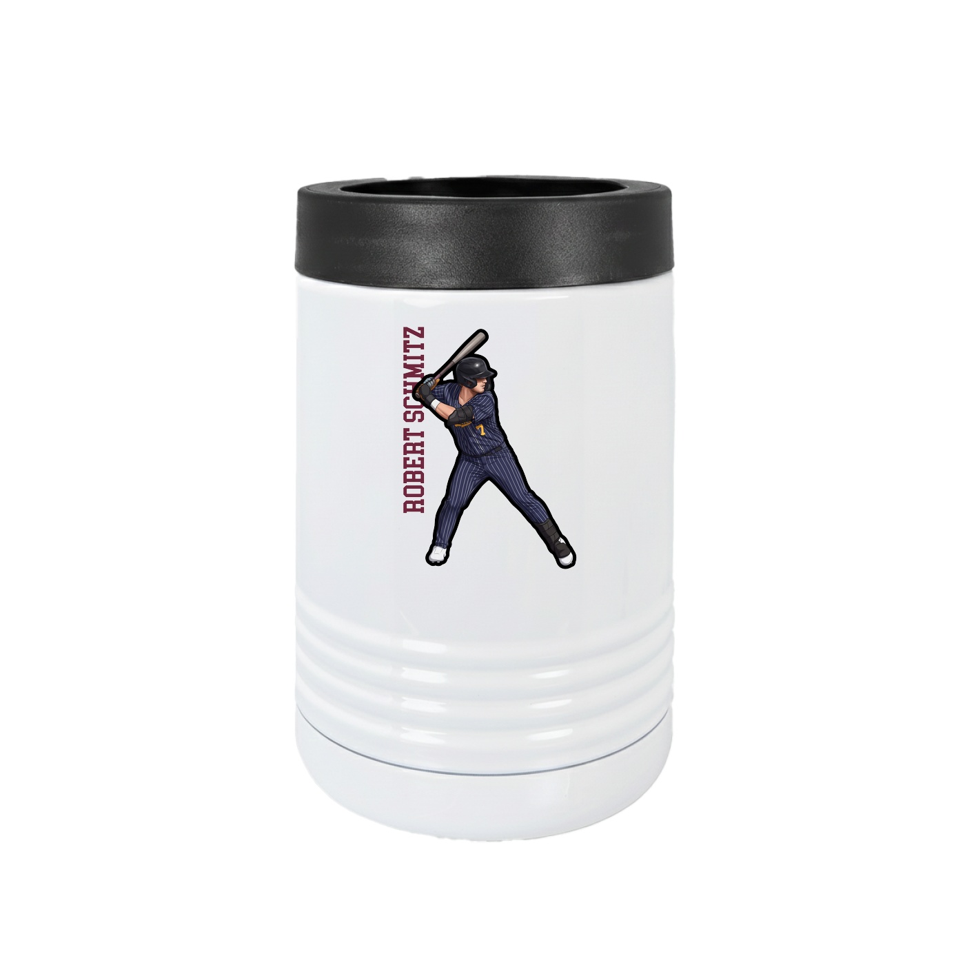 Beverage Holder — Name Vertical in White