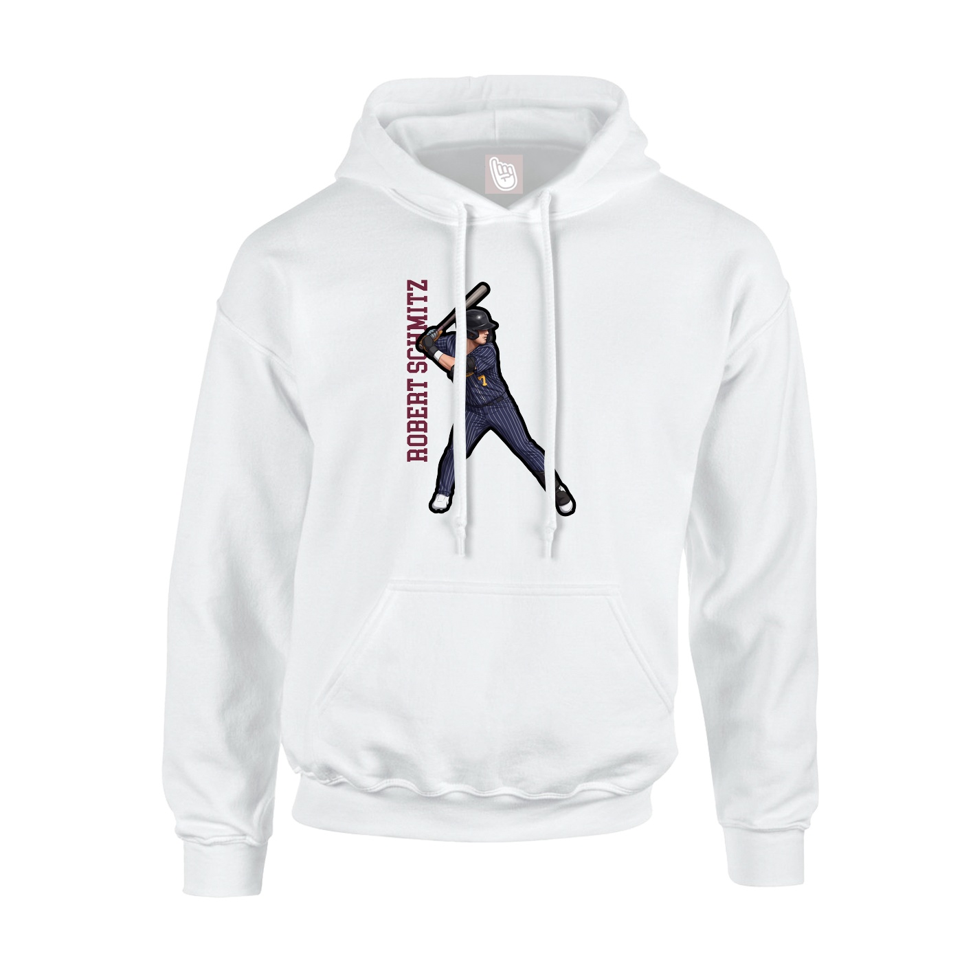 Hoodie — Name Vertical in White