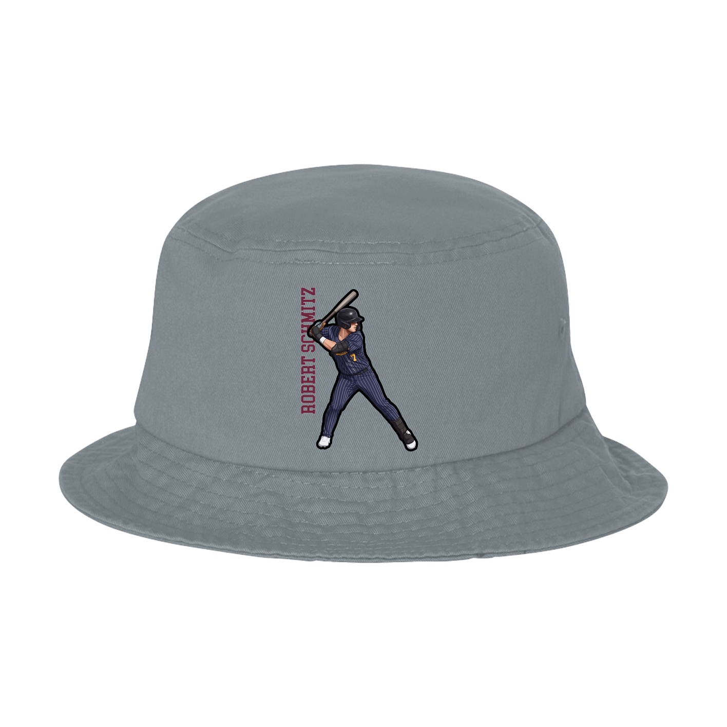 Bucket Cap — Name Vertical in Grey