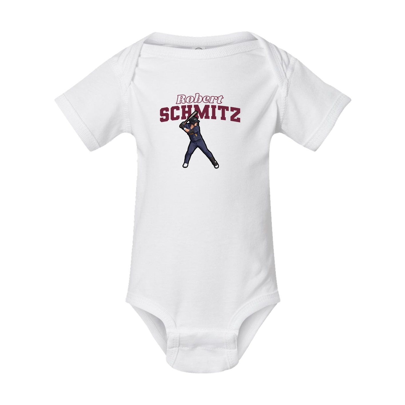 Baby Onesie — Name Arch in White
